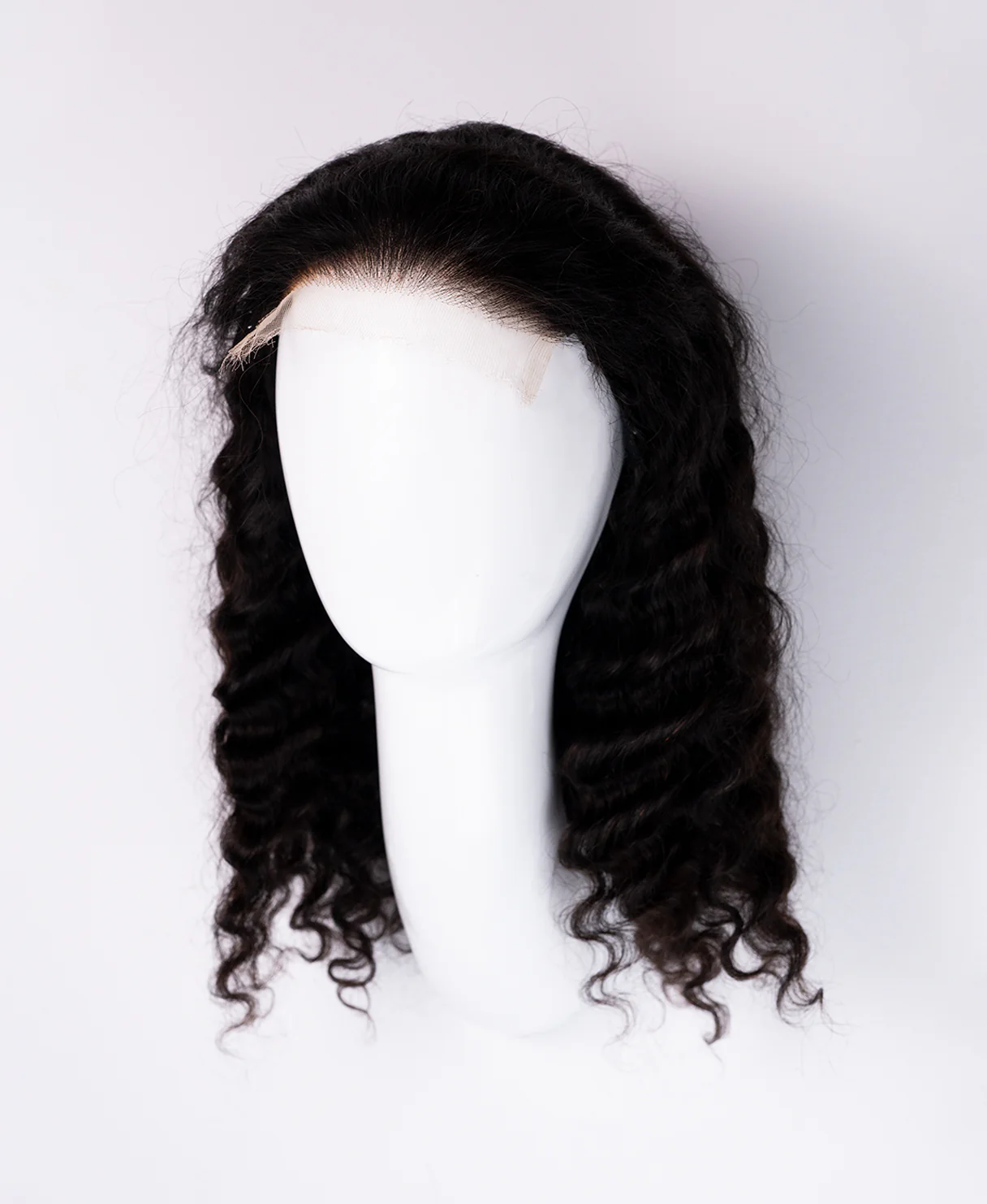 lace front human wig - 16" 3a curly natural black. - Image 7