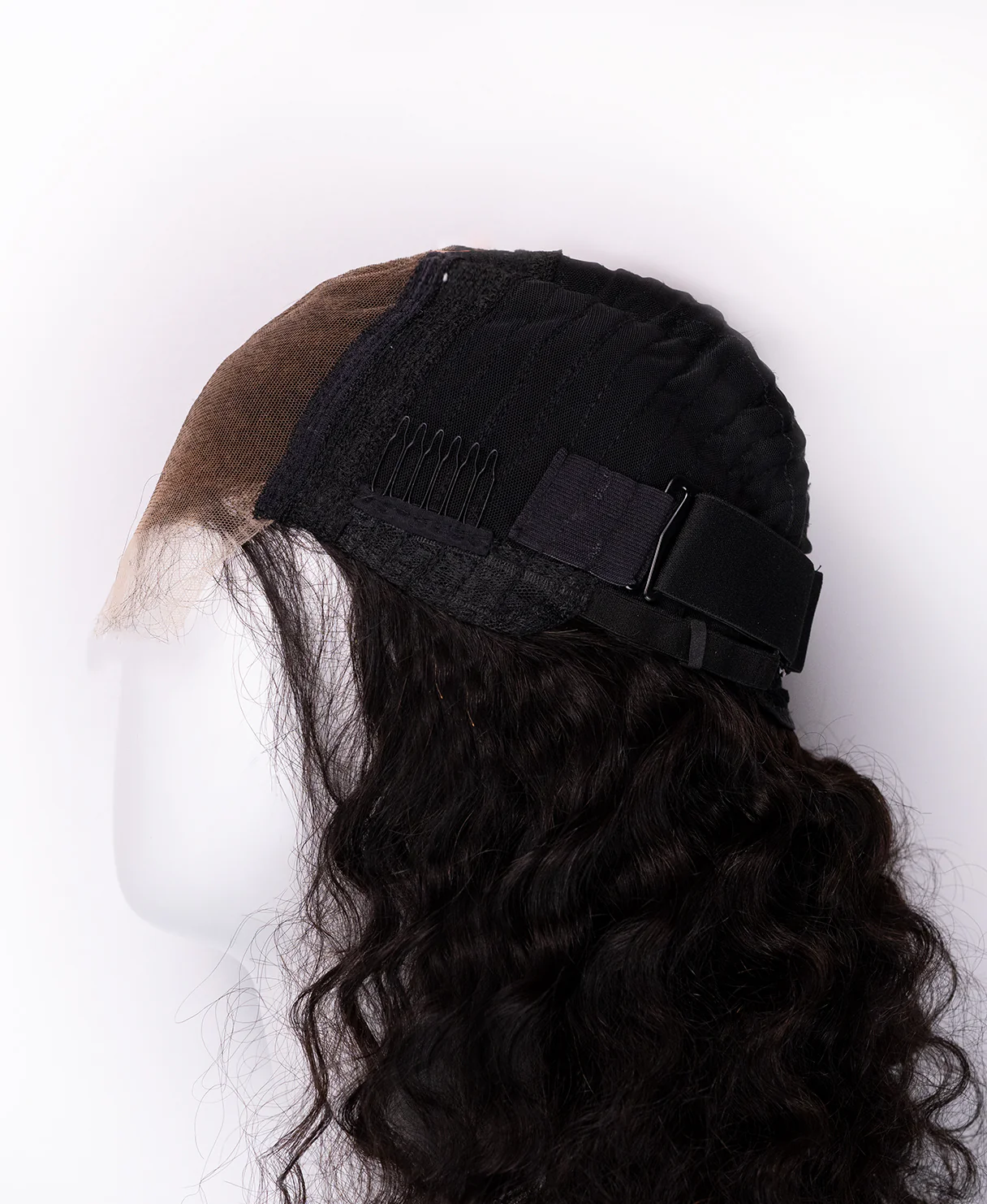 lace front human wig - 16" 3a curly natural black. - Image 9