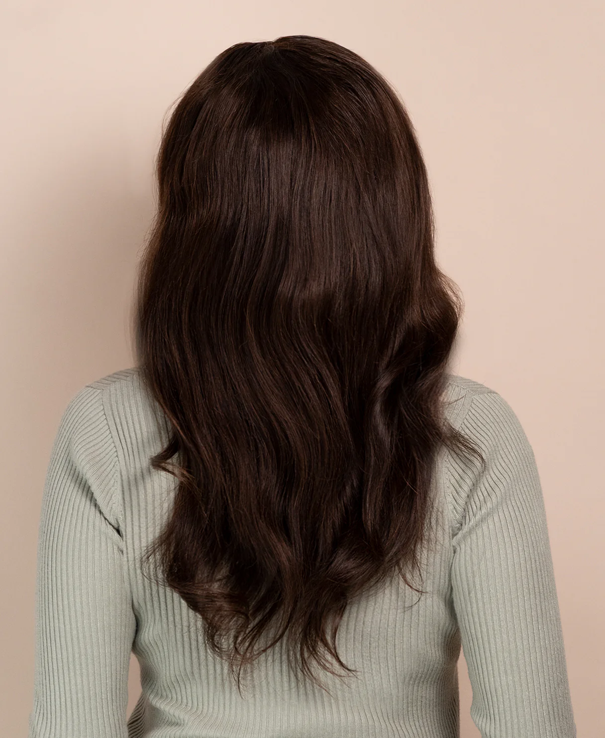 lace front human wig - 18" chocolate brown. - Image 2