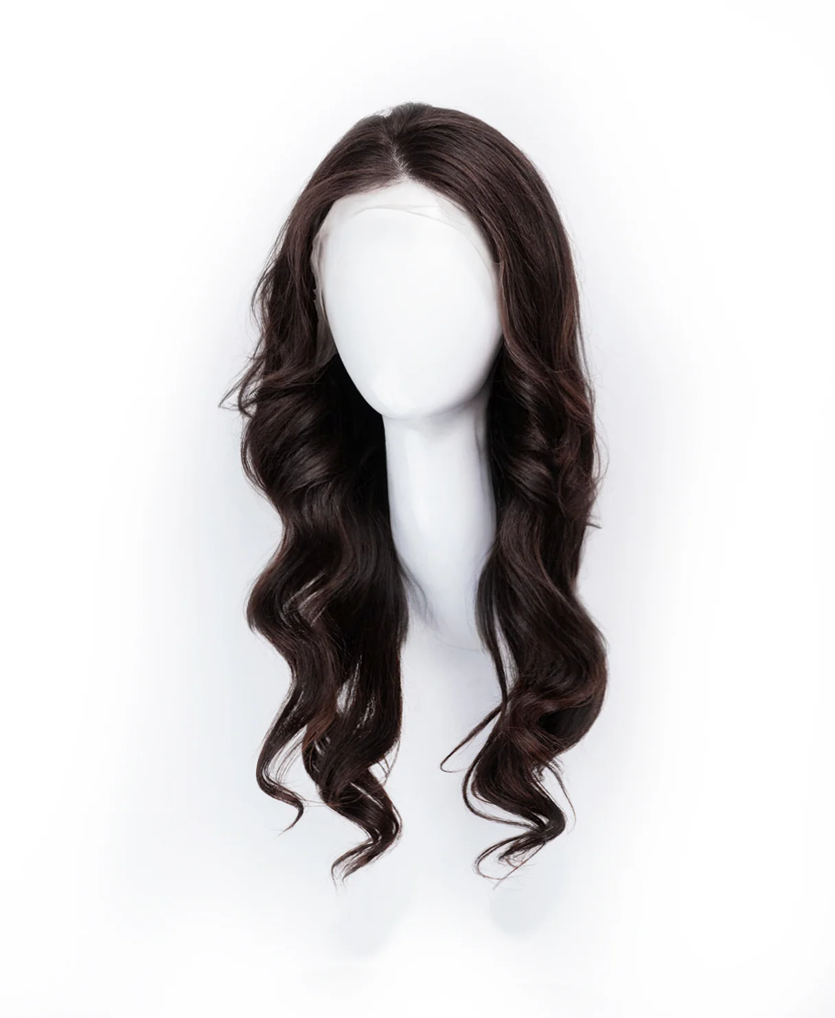 lace front human wig - 18" chocolate brown. - Image 6
