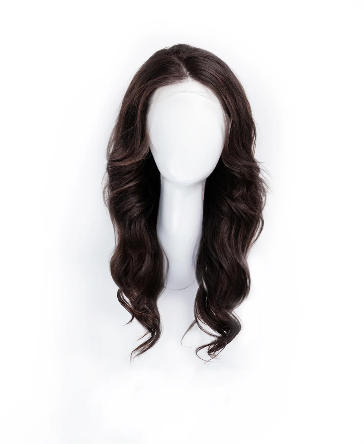 lace front human wig - 18" chocolate brown. - Image 7