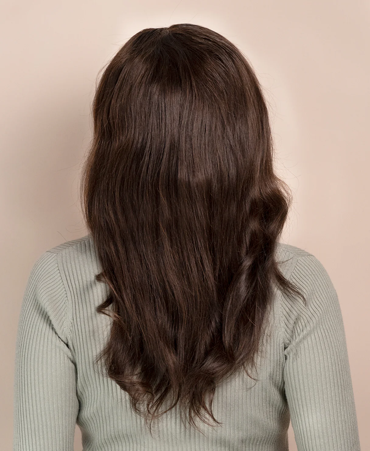 lace front human wig - 18" medium brown. - Image 3