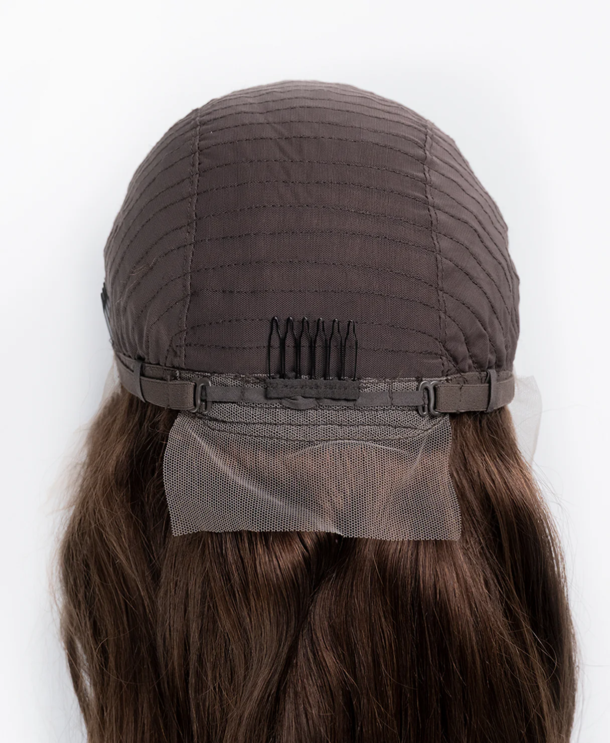 lace front human wig - 18" medium brown. - Image 4