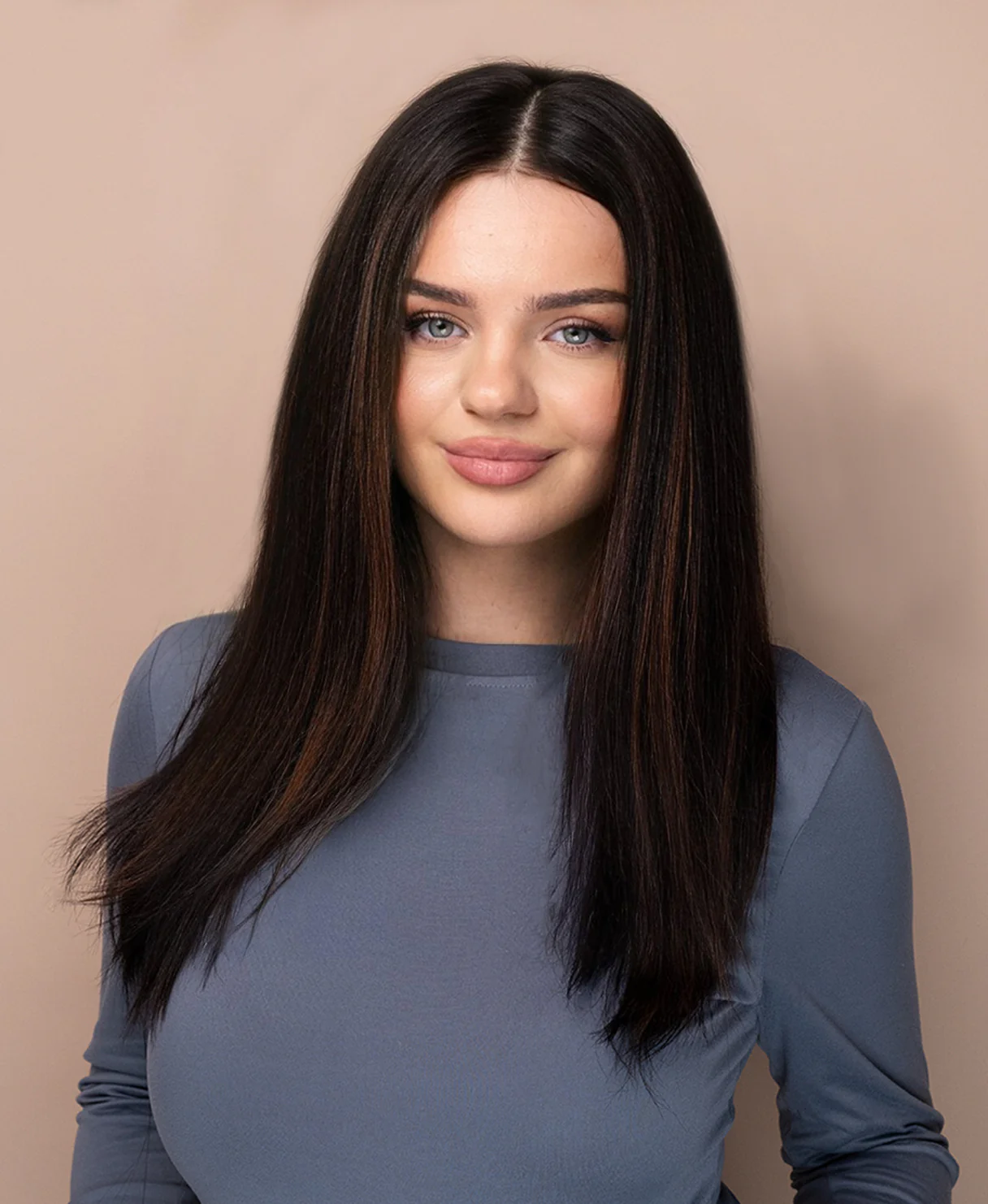 lace front human wig - 18" mocha balayage. - Image 4