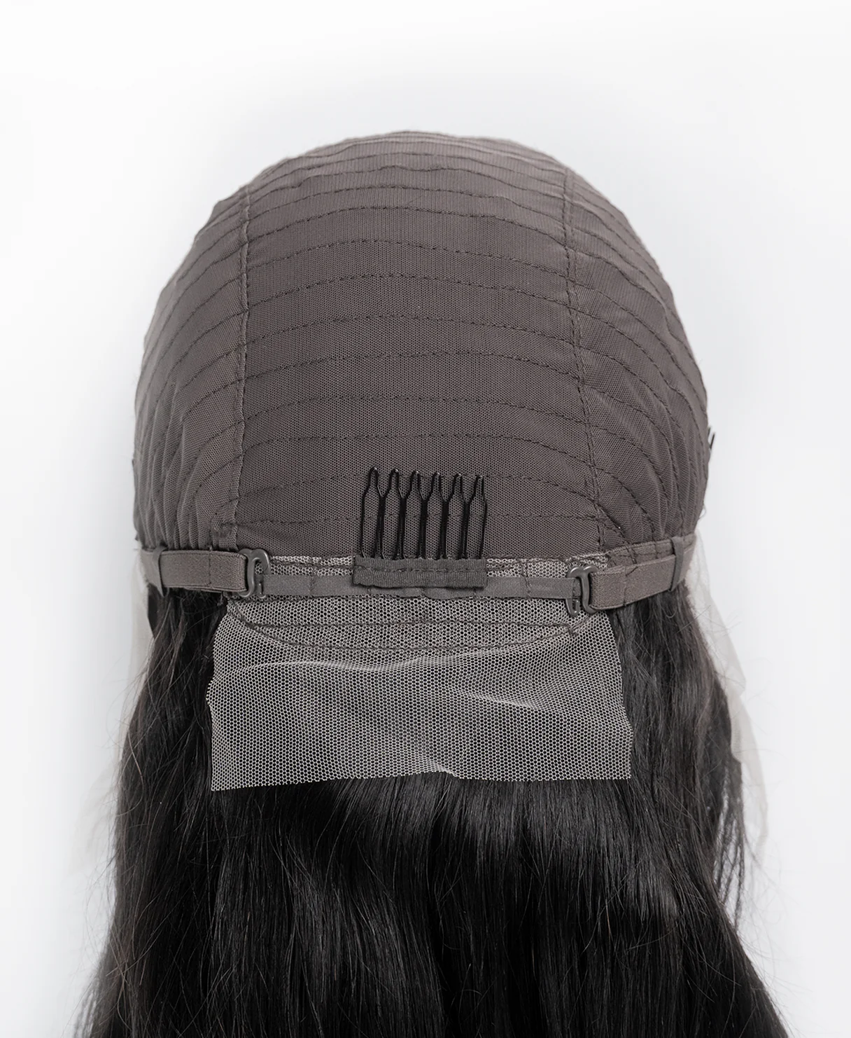 lace front human wig - 18" natural black. - Image 4