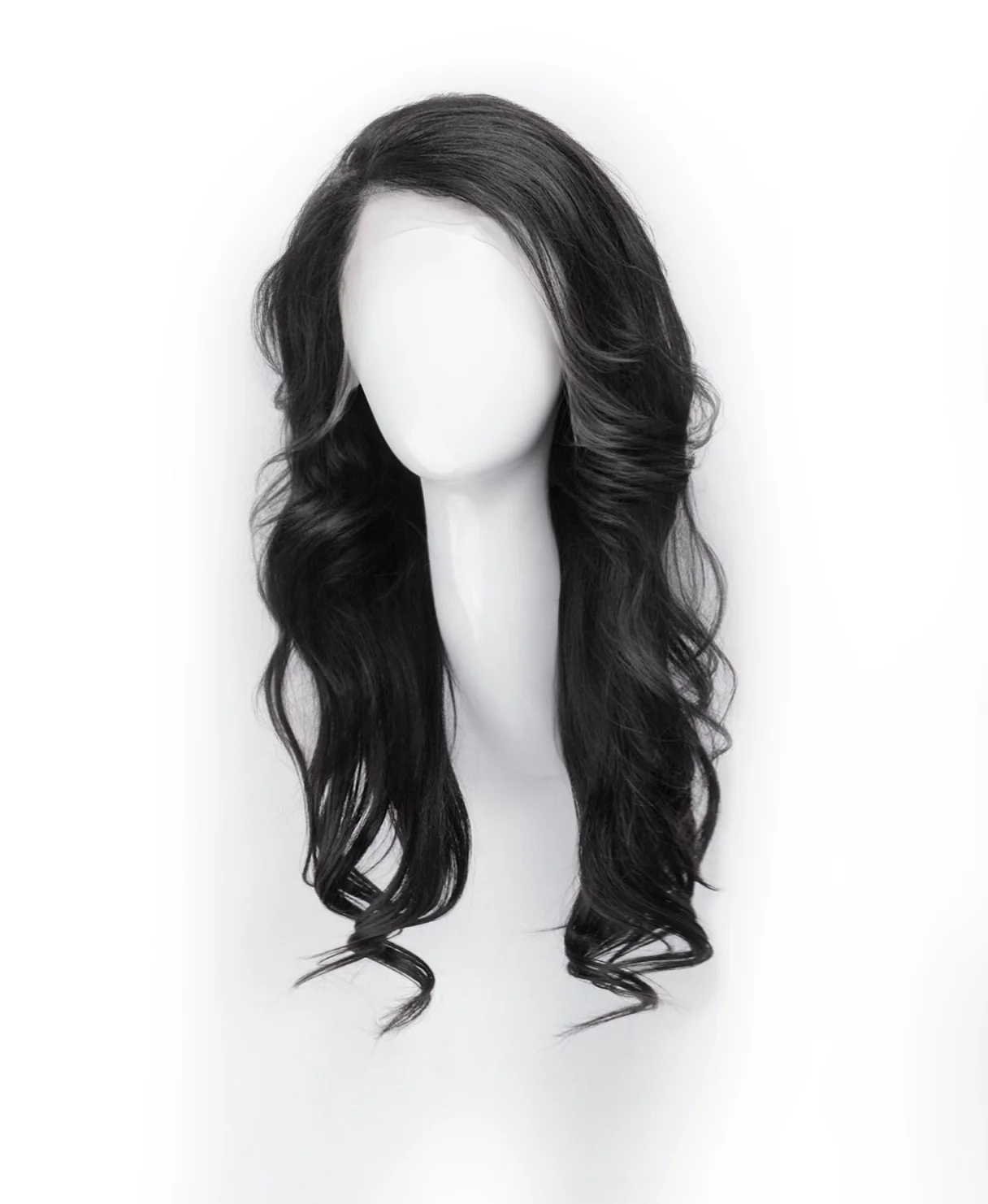 lace front human wig - 18" natural black. - Image 6