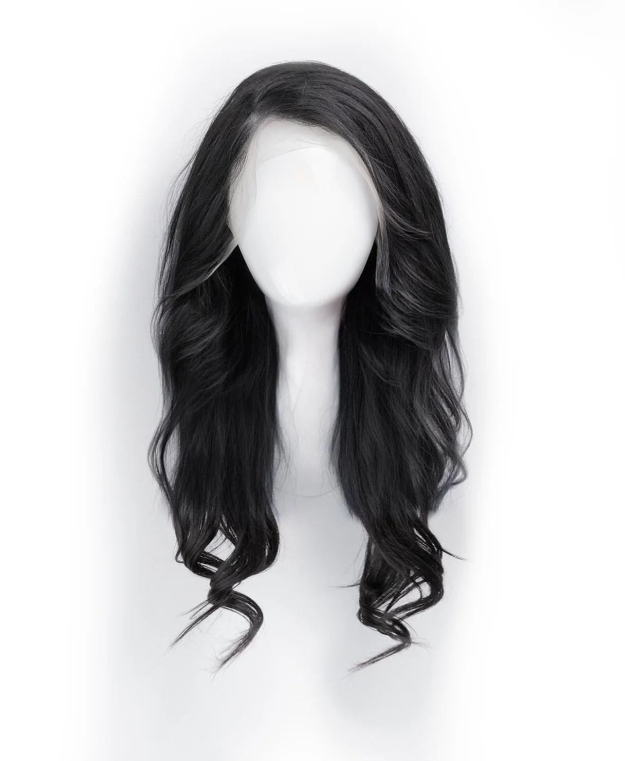 lace front human wig - 18" natural black. - Image 7