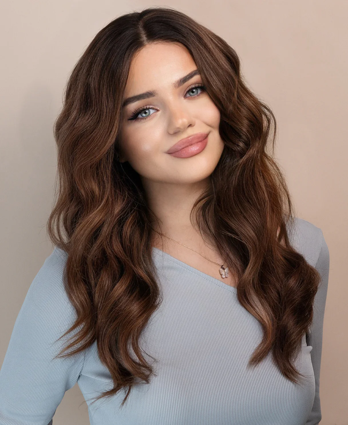 lace front human wig - 20" brown balayage. - Image 4