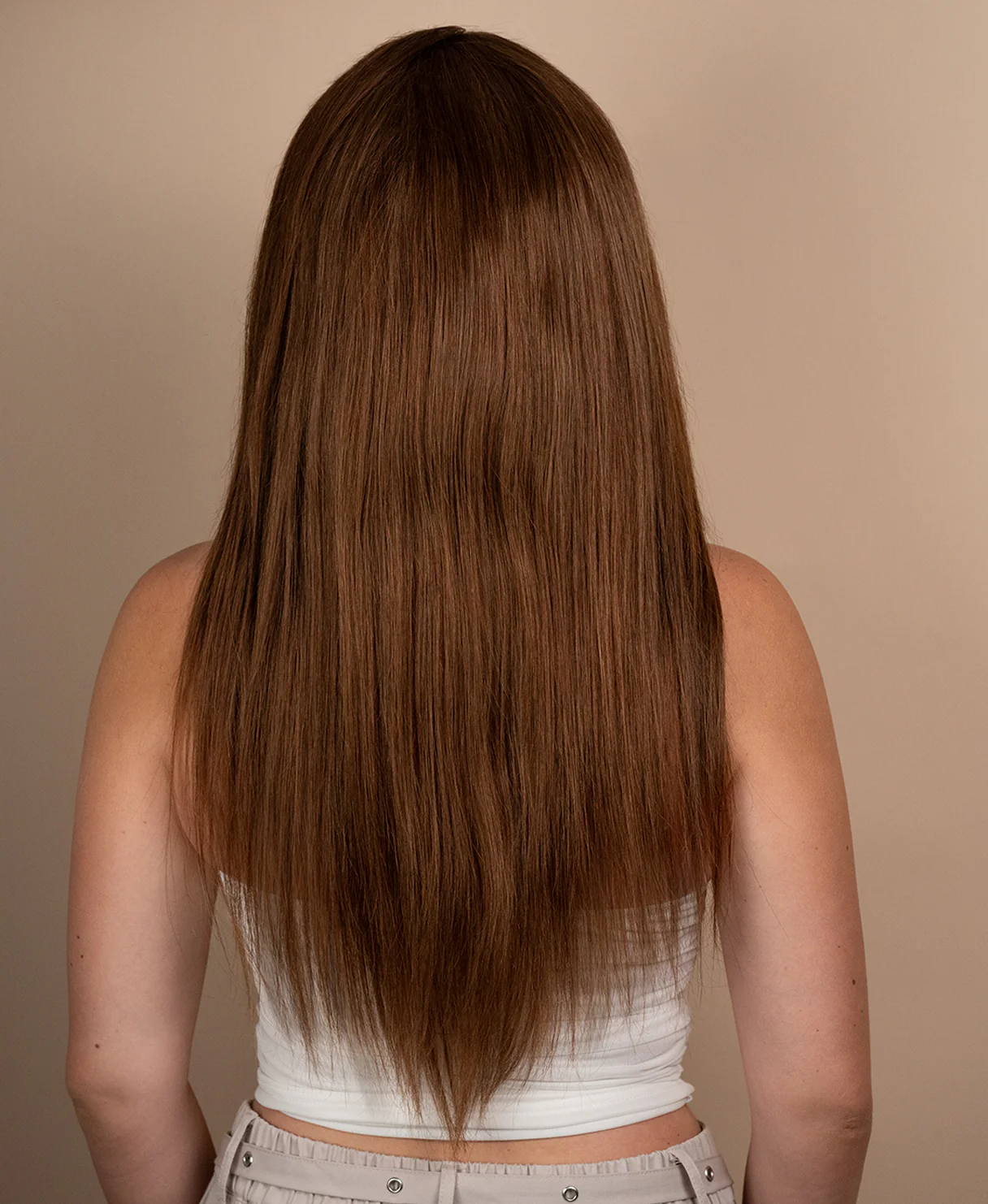 lace front human wig - 20" brown moneypiece. - Image 2