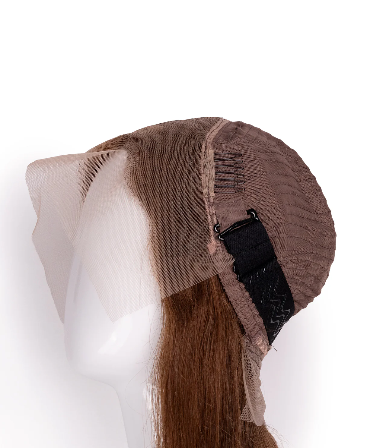 lace front human wig - 20" brown moneypiece. - Image 6