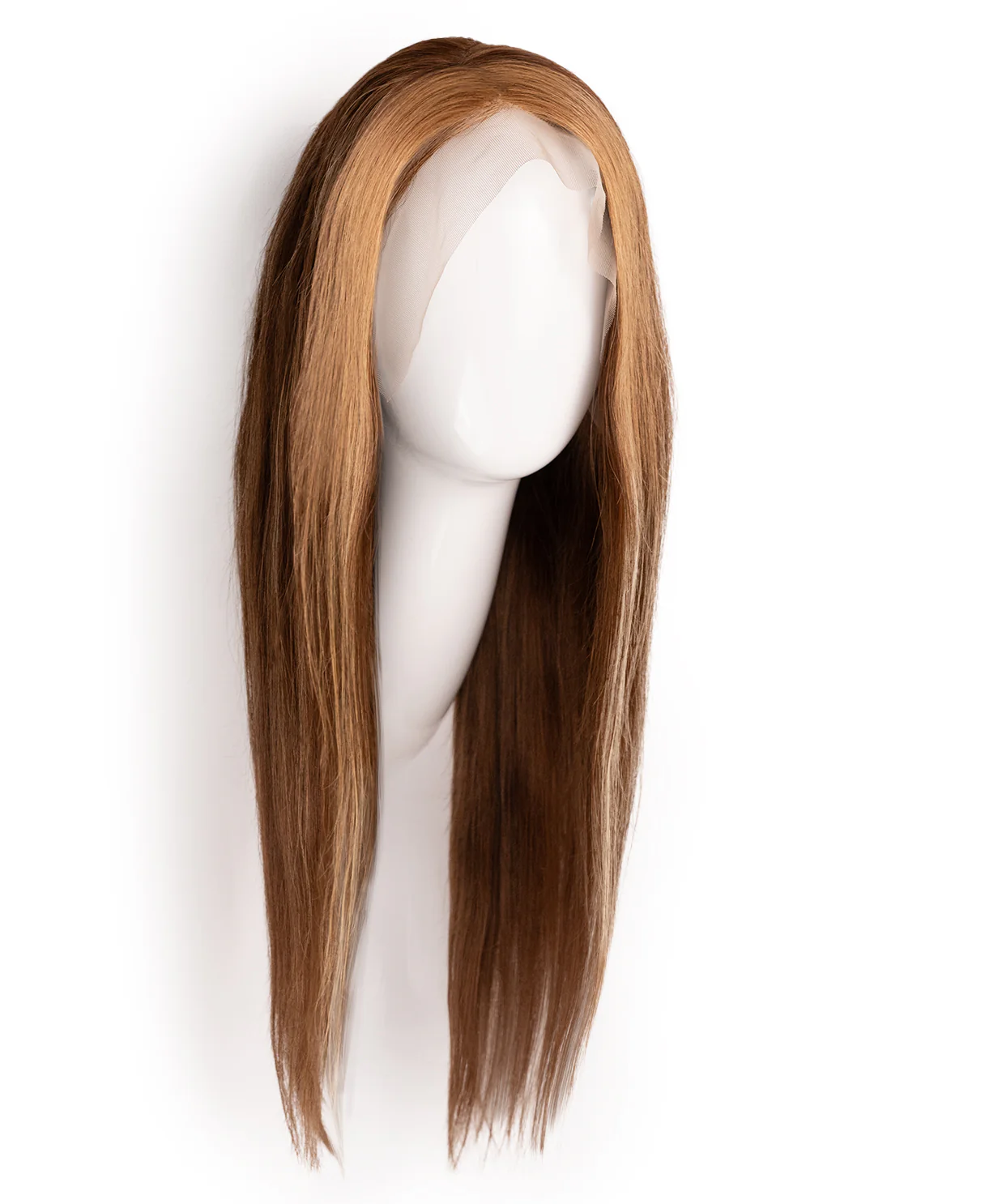 lace front human wig - 20" brown moneypiece. - Image 7