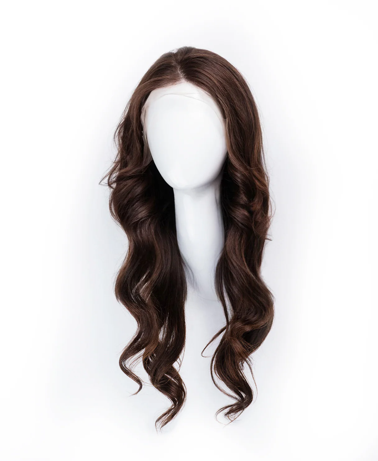 lace front human wig - 20" chocolate brown. - Image 3