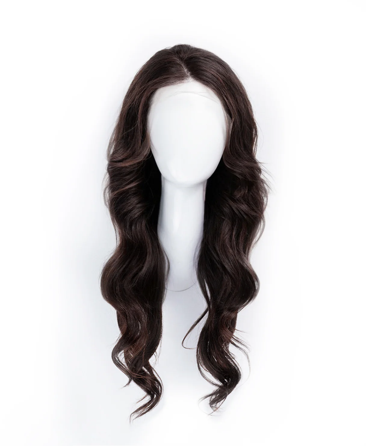 lace front human wig - 20" chocolate brown. - Image 4