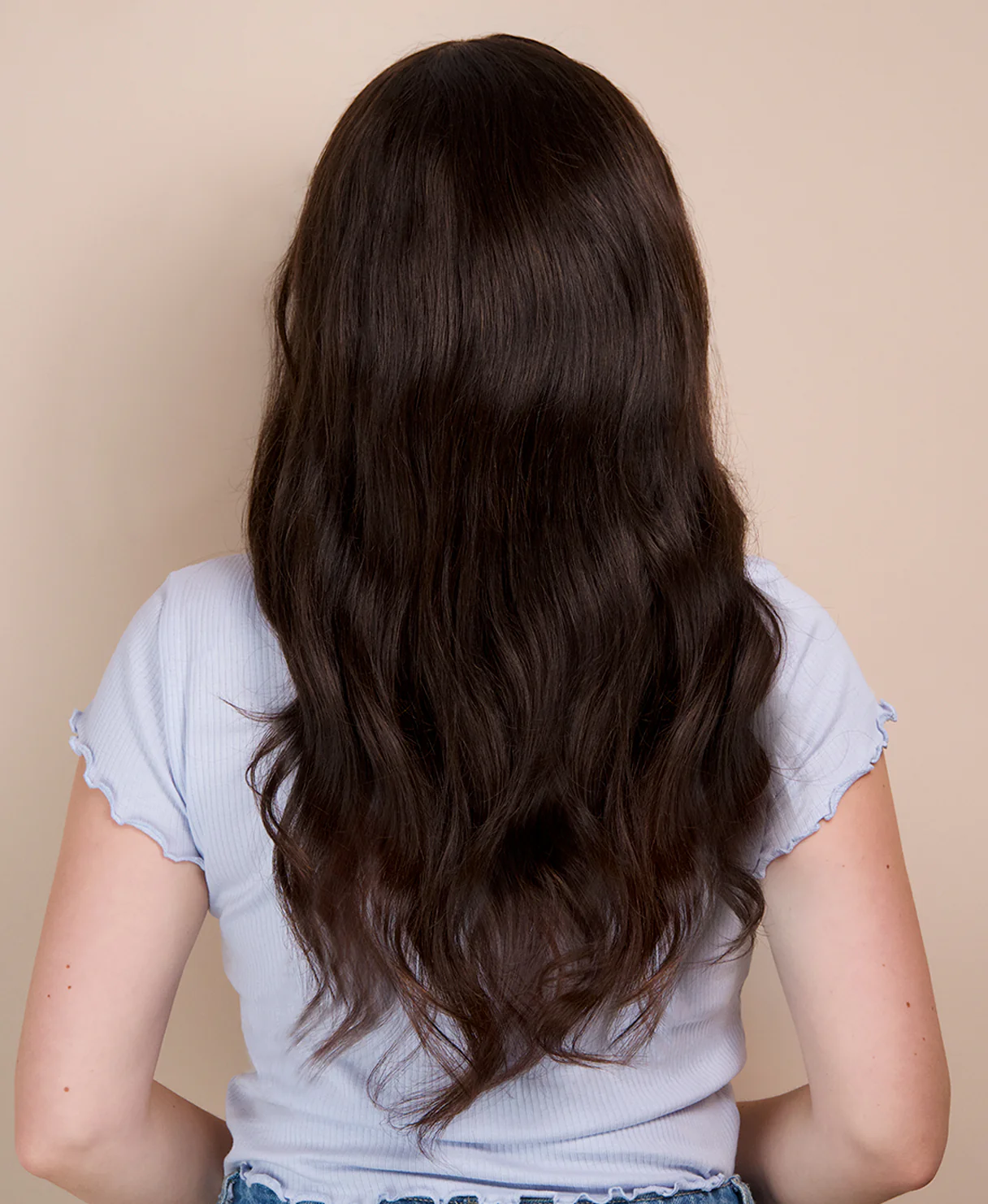 lace front human wig - 20" chocolate brown. - Image 7