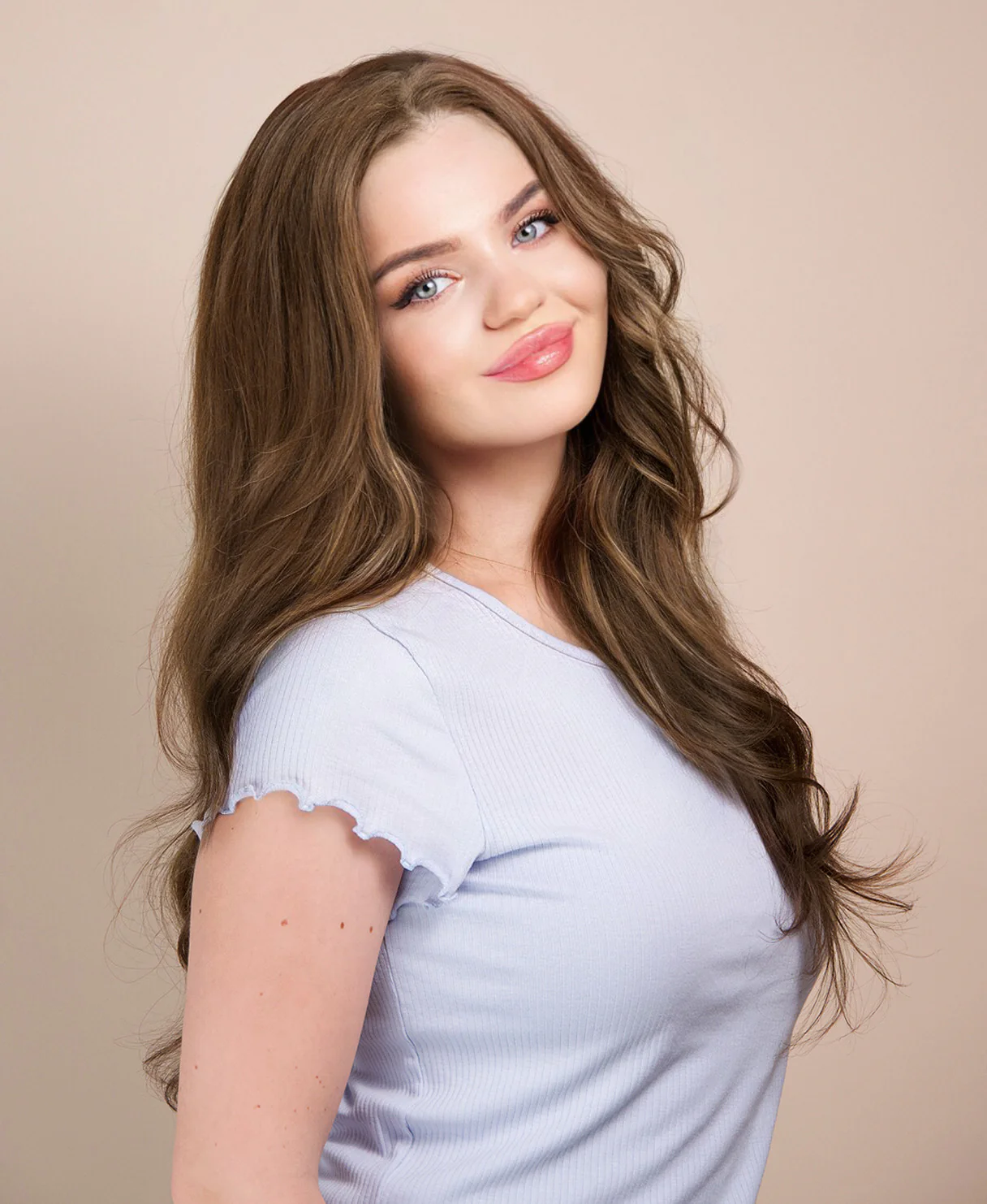 lace front human wig - 20" light brown. - Image 8
