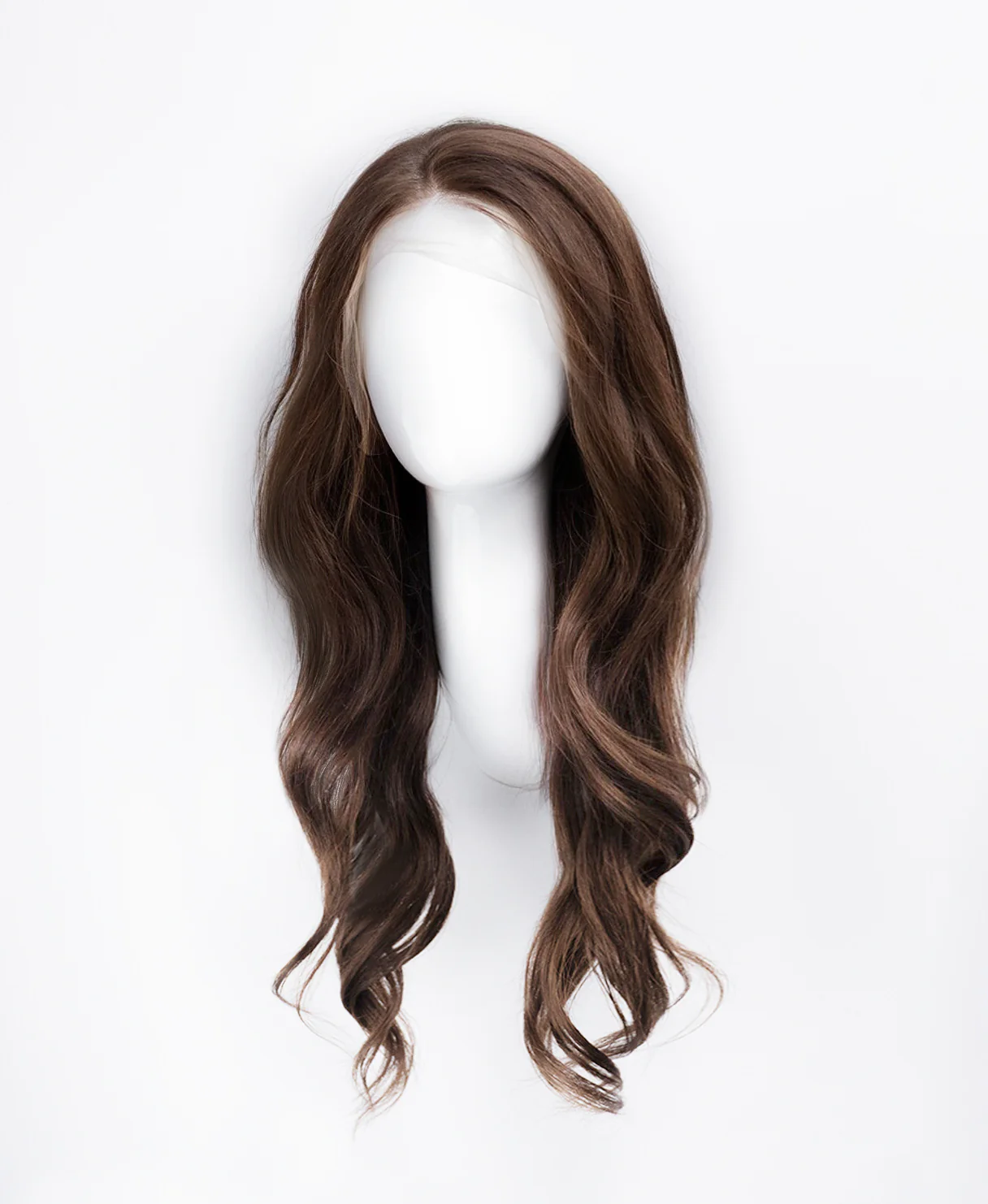 lace front human wig - 20" medium brown. - Image 3