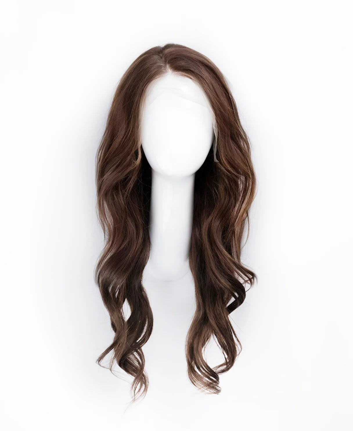 lace front human wig - 20" medium brown. - Image 4