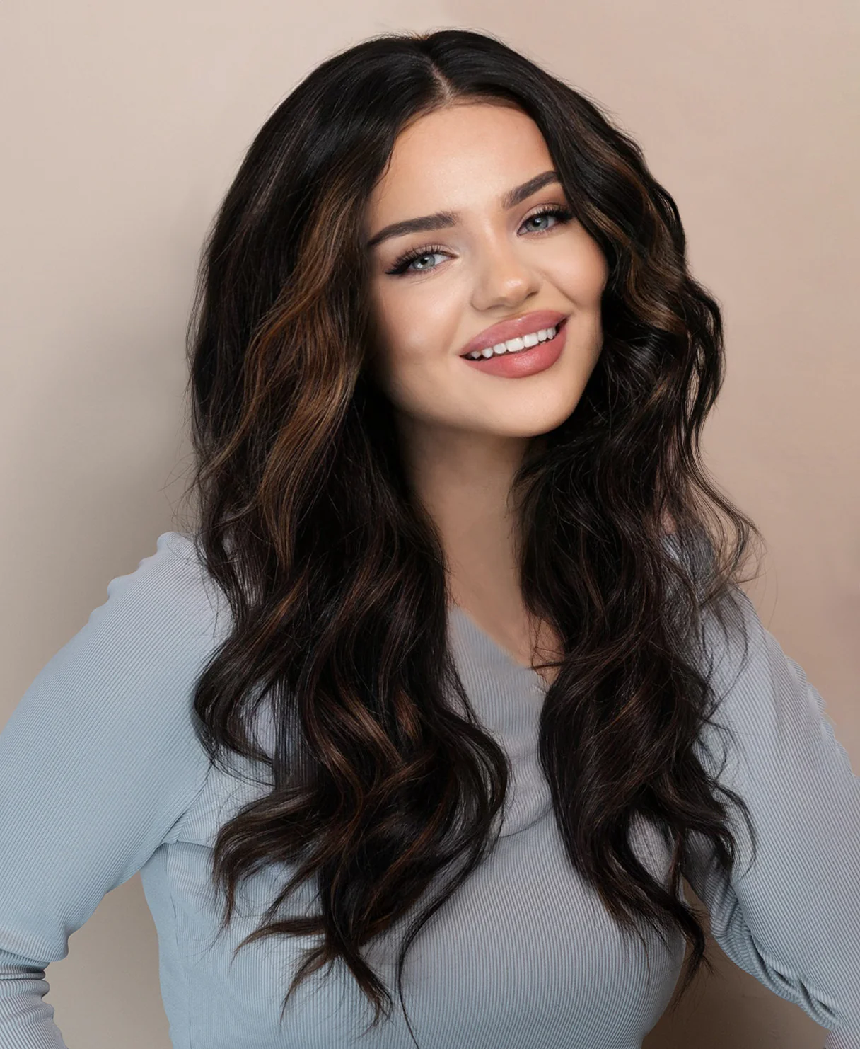 lace front human wig - 20" mocha brown balayage. - Image 4