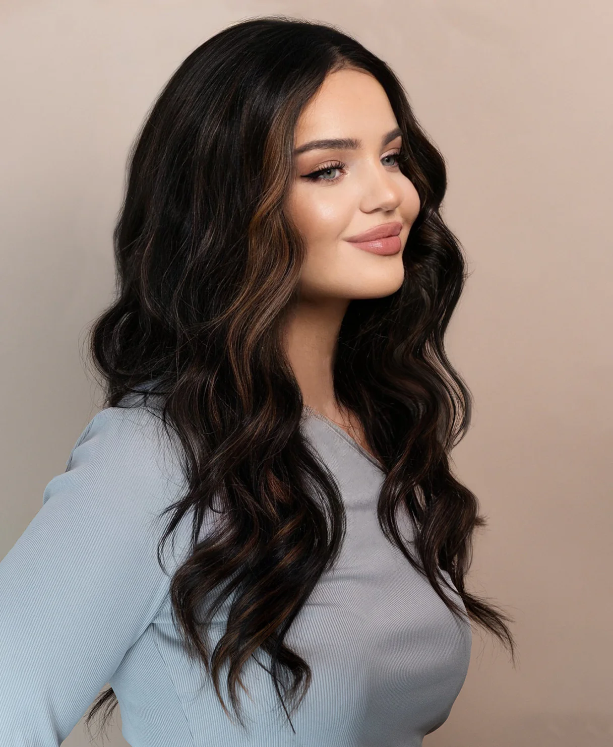 lace front human wig - 20" mocha brown balayage. - Image 5