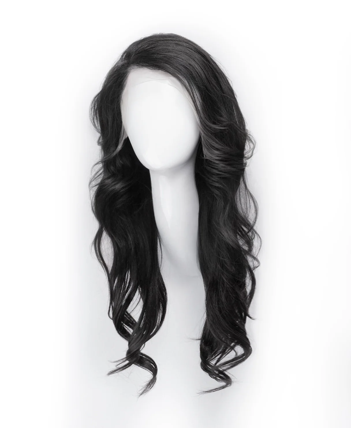 lace front human wig - 20" natural black. - Image 3