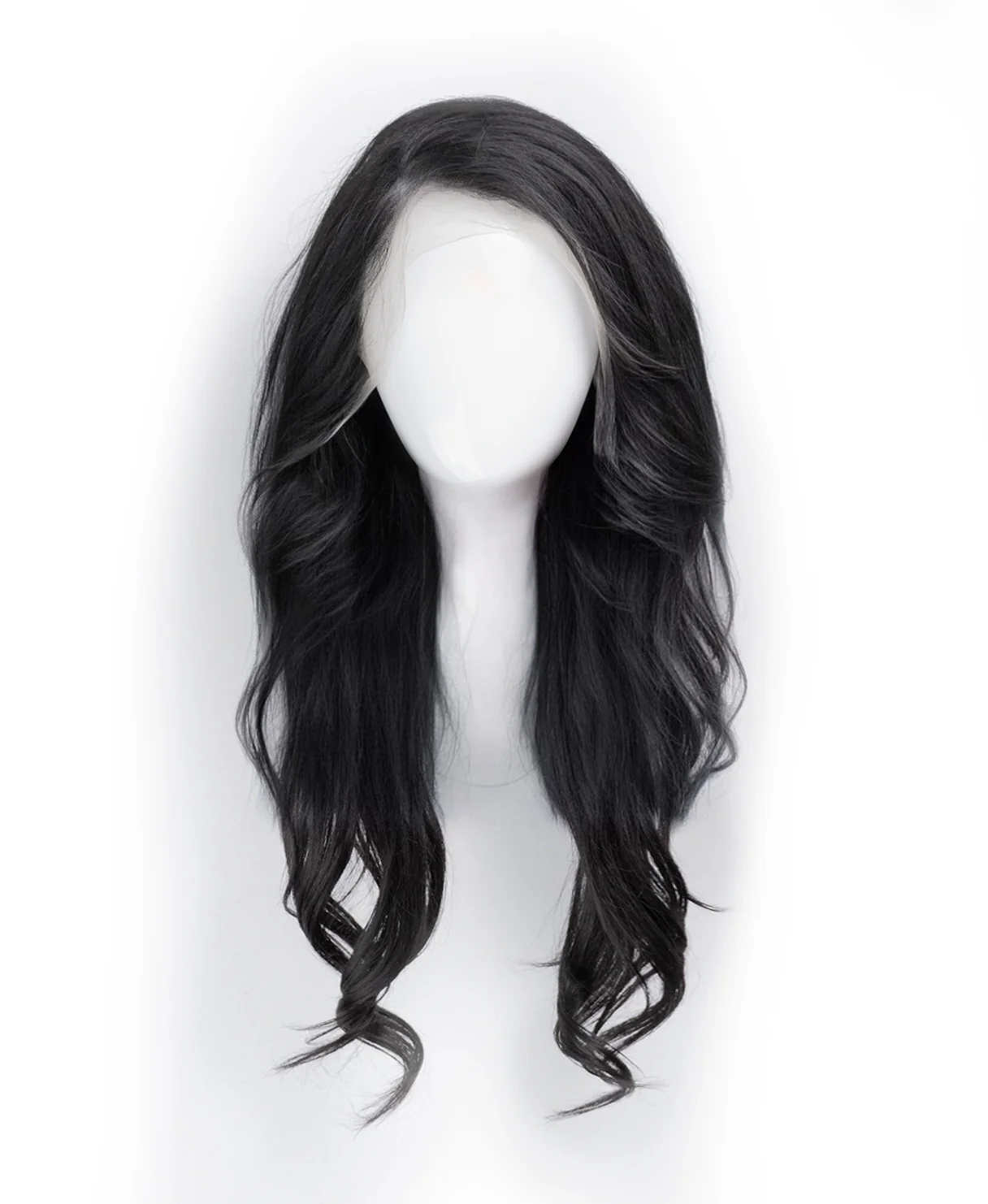 lace front human wig - 20" natural black. - Image 4
