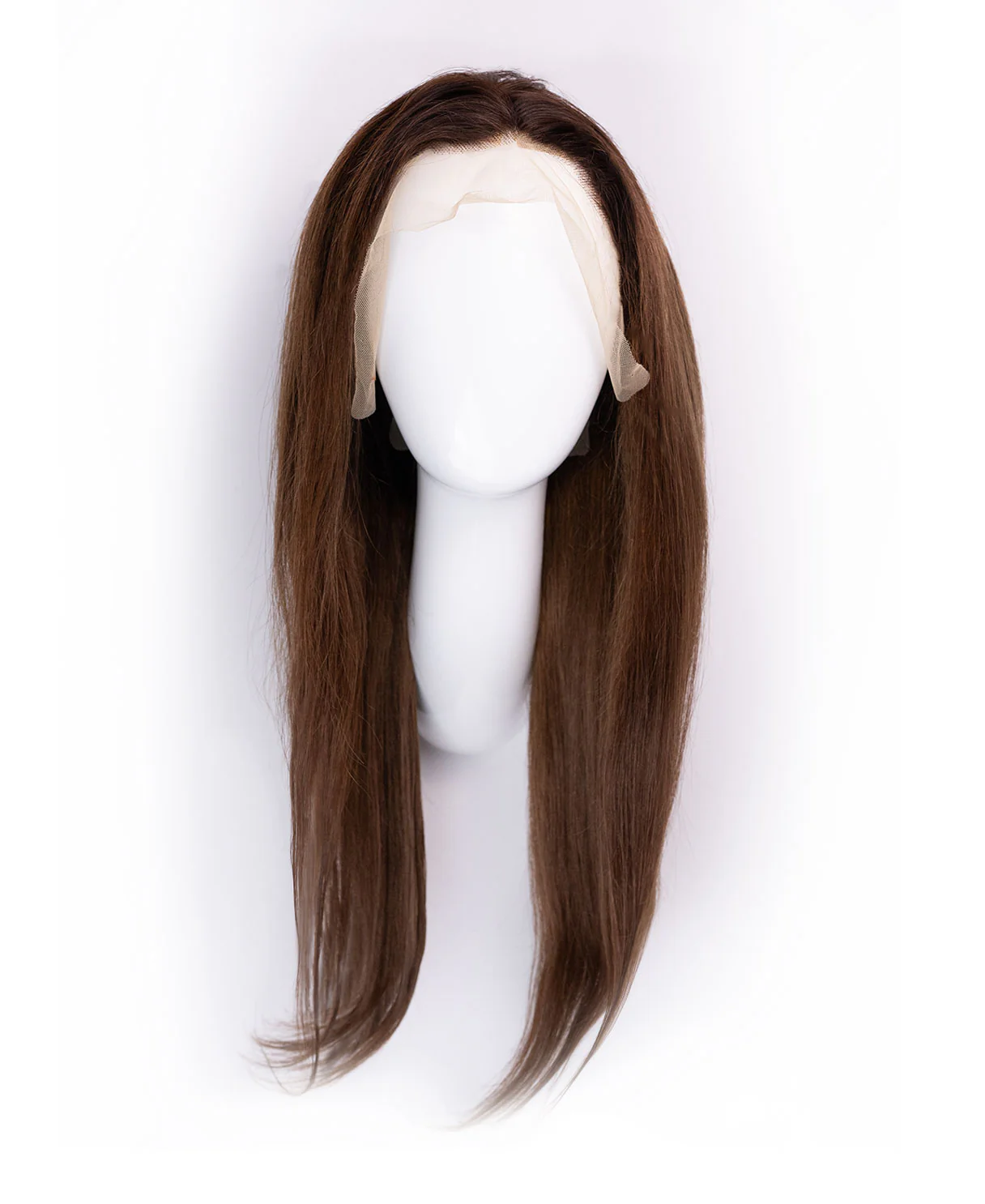 lace front human wig - 20" rooted brown. - Image 5
