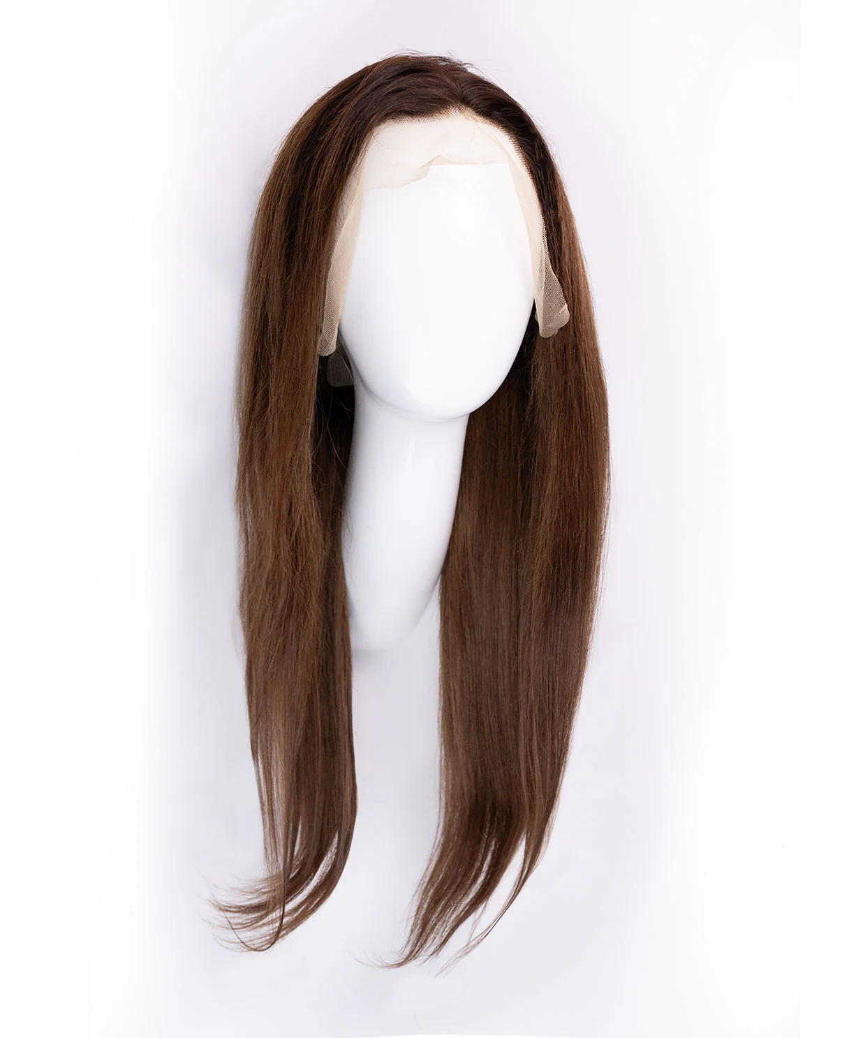 lace front human wig - 20" rooted brown. - Image 6