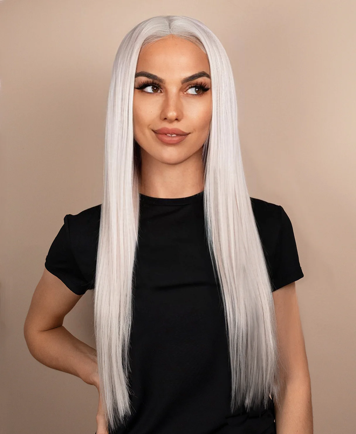 lace front human wig - 24" white blonde. - Image 4
