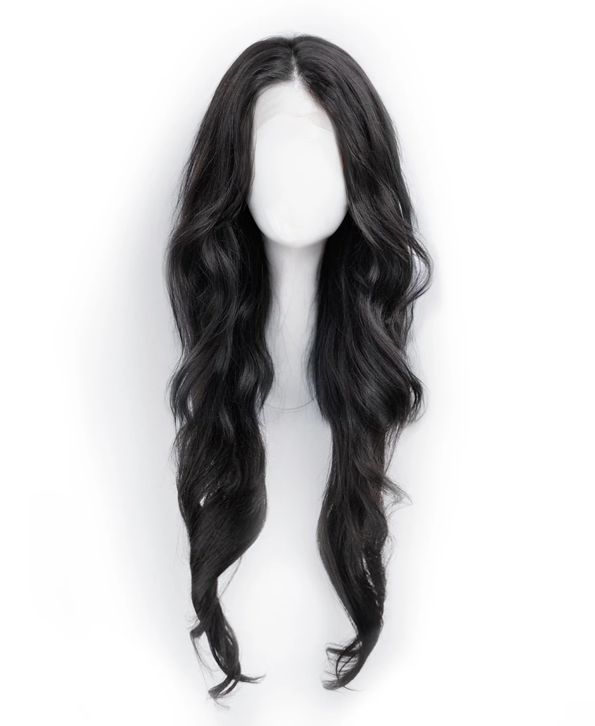 lace front human wig - 26" natural black. - Image 6