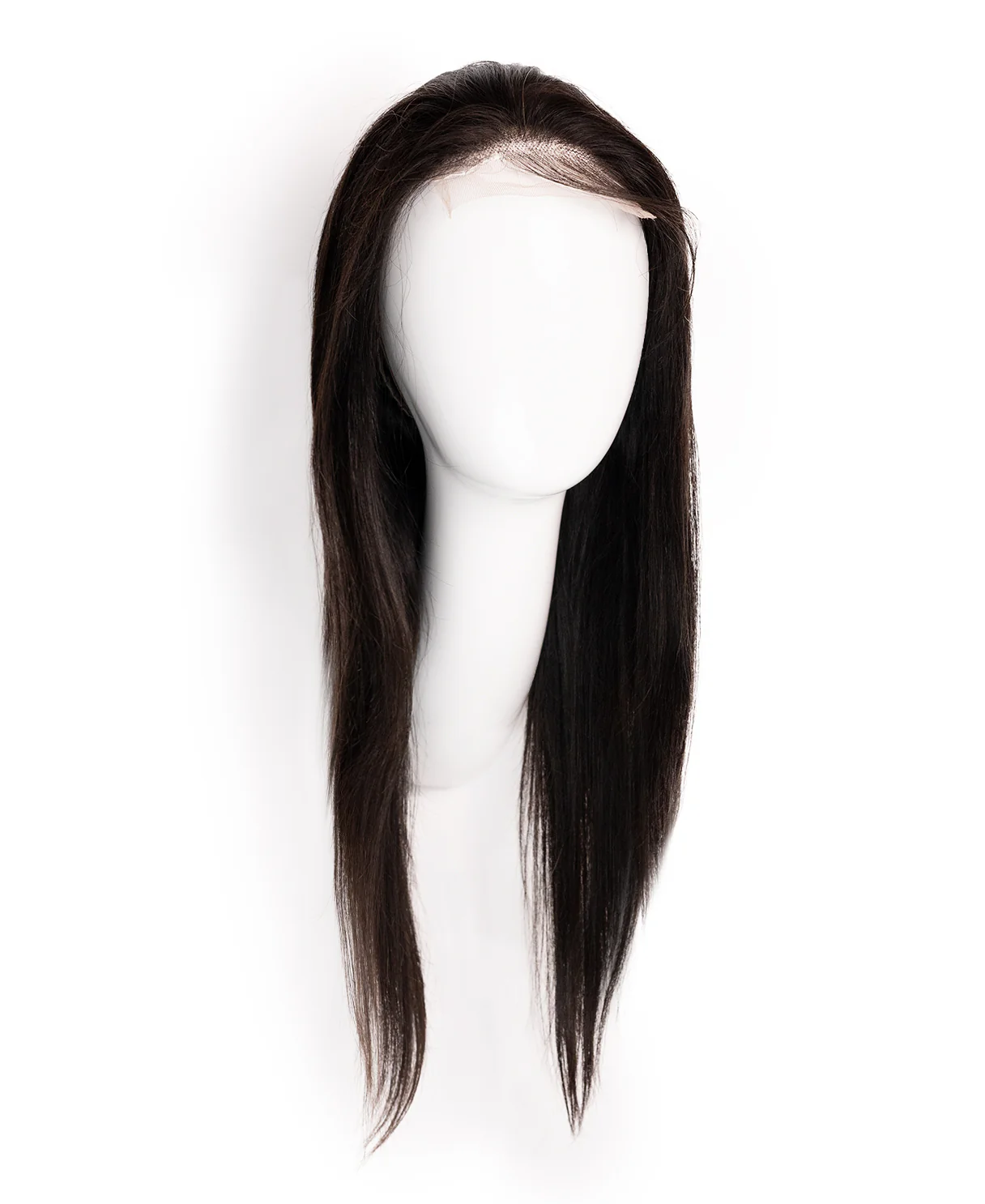 lace front human wig straight 4x4 - 20" natural black. - Image 5
