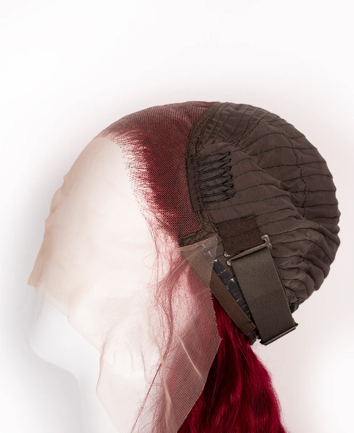 lace front human wig wavy 13x4 - 30" cherry red. - Image 5