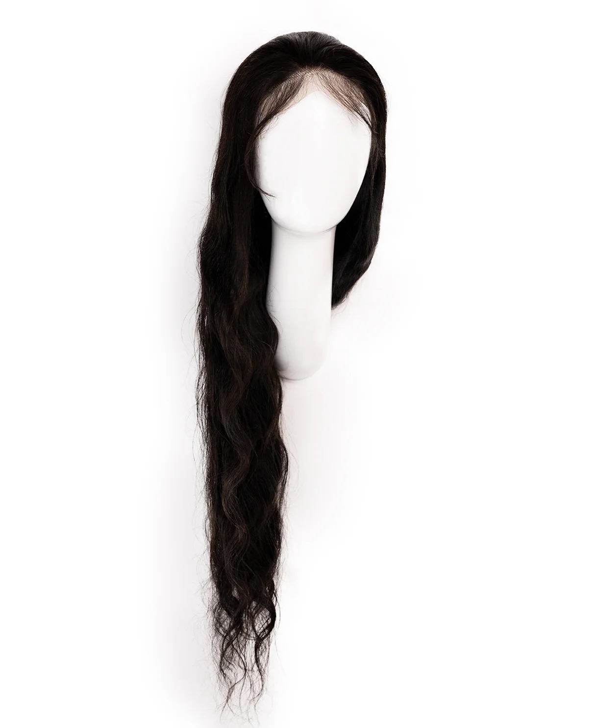 lace front human wig wavy 5x5 - 32" natural black. - Image 6