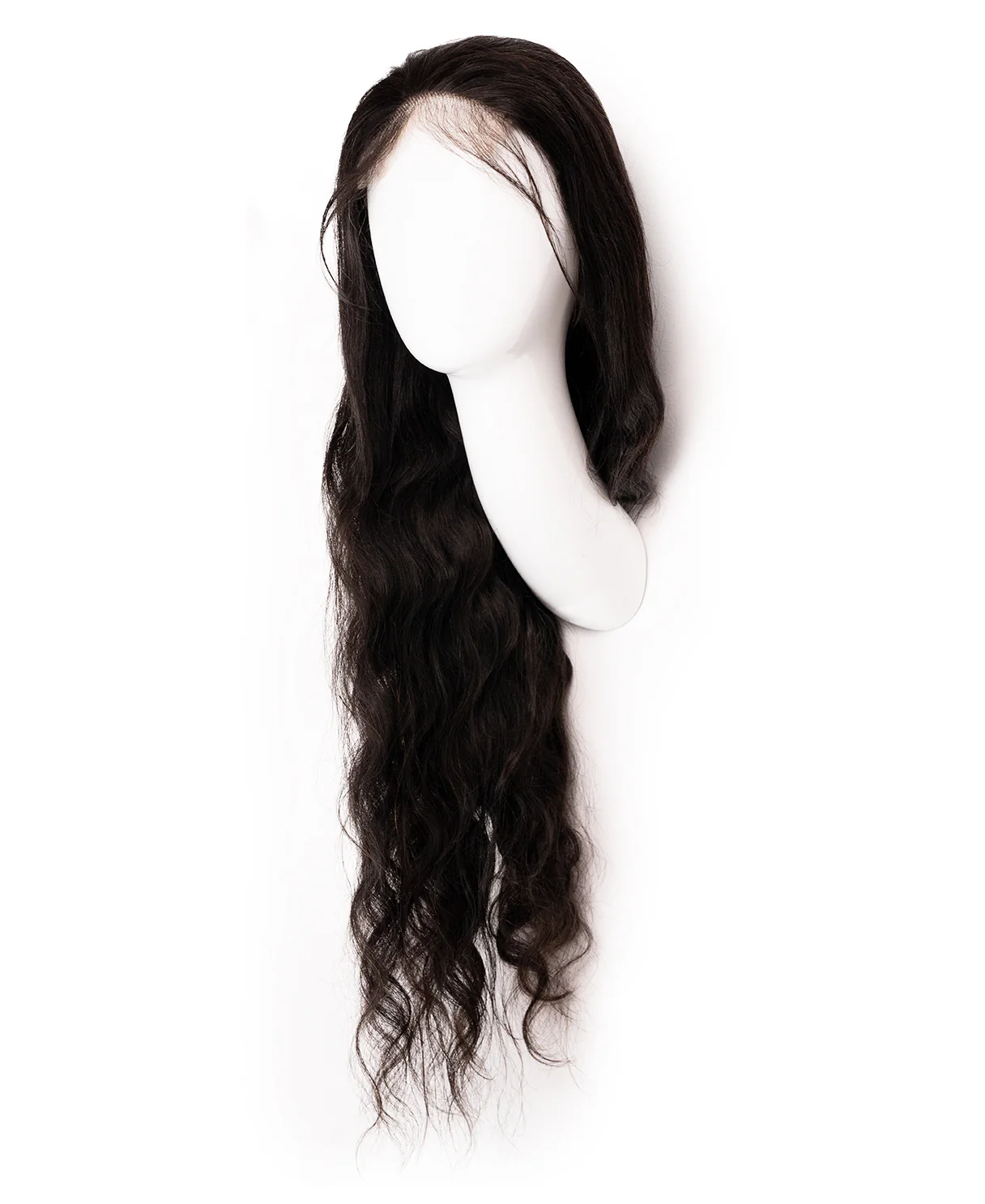 lace front human wig wavy 5x5 - 32" natural black. - Image 7