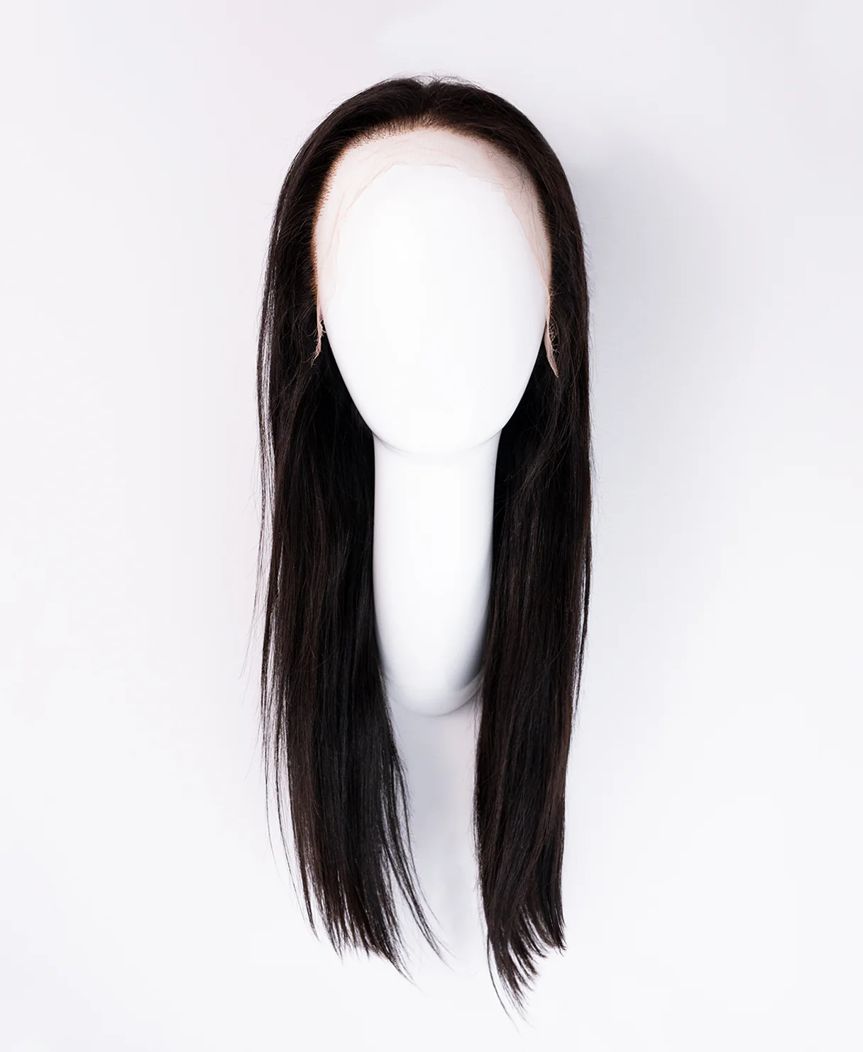 lace front layered human wig - 16" natural black. - Image 6
