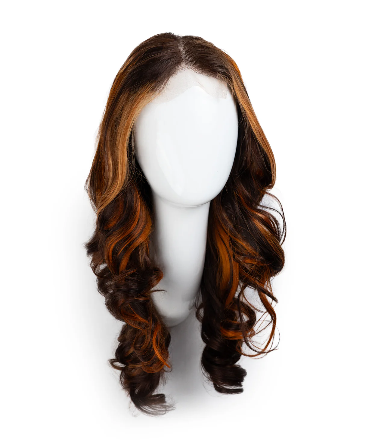 lace front wavy human wig - 18" copper highlights. - Image 6