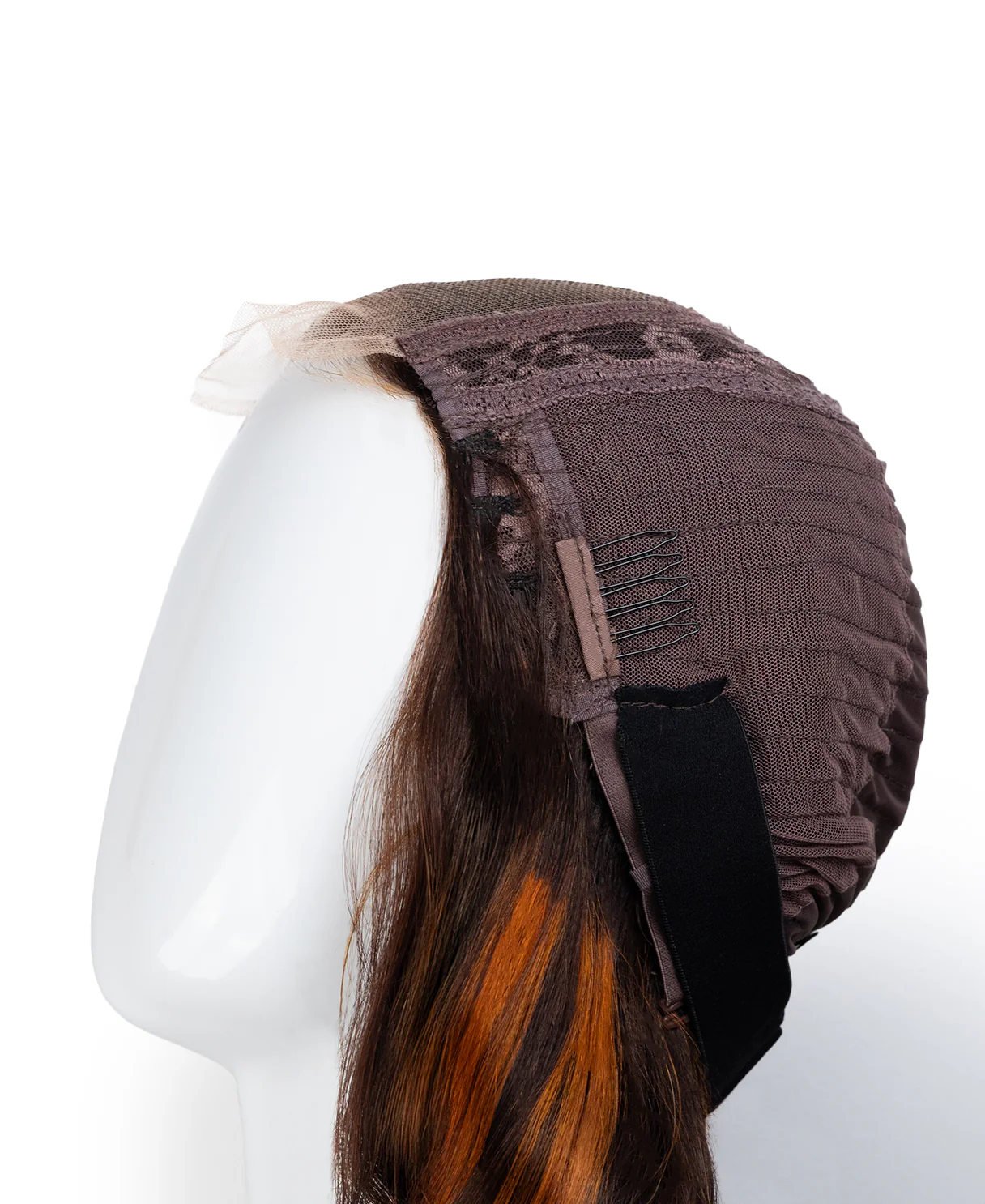 lace front wavy human wig - 18" copper highlights. - Image 7