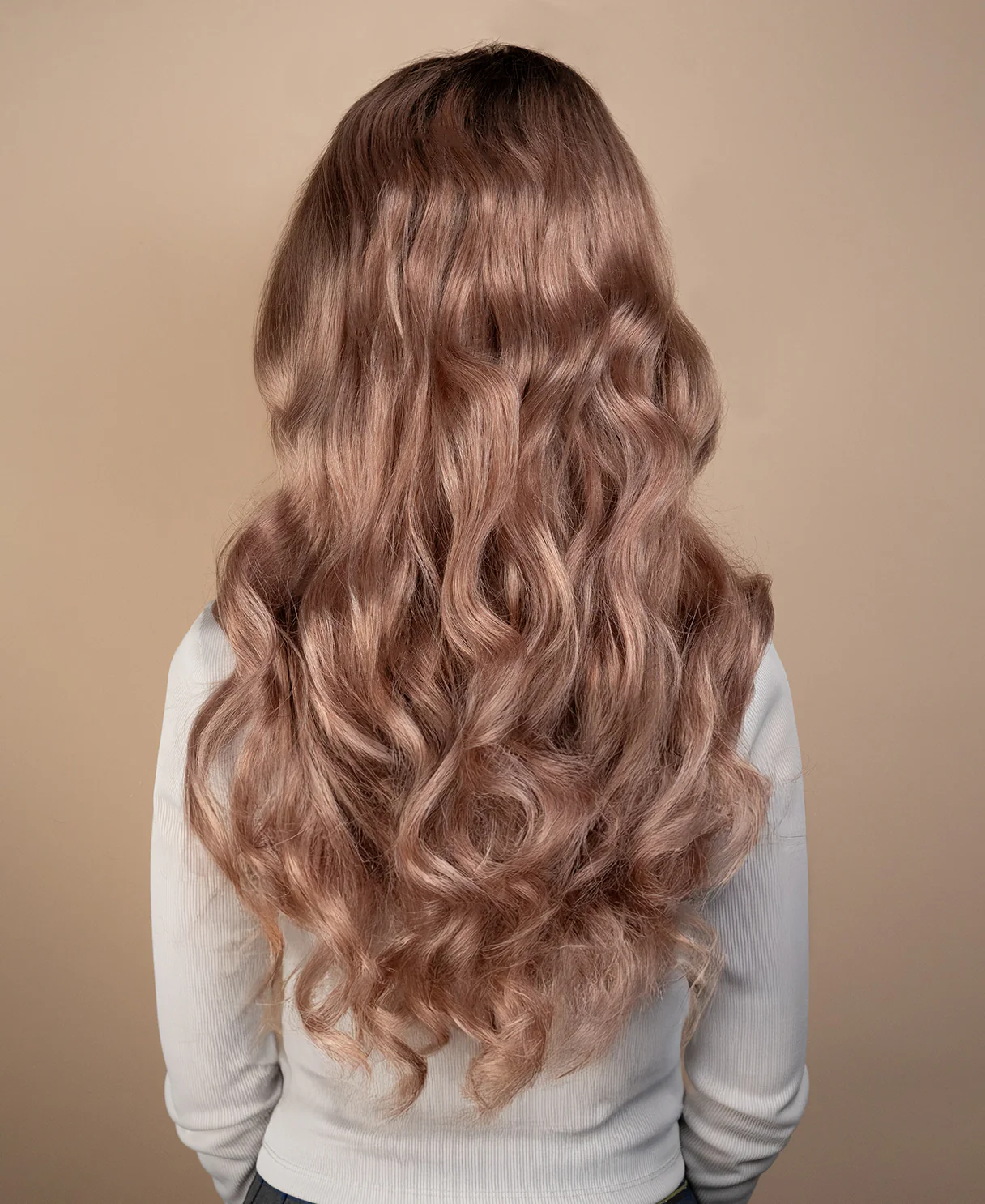 lace front wavy human wig - 22" rooted rosé. - Image 2