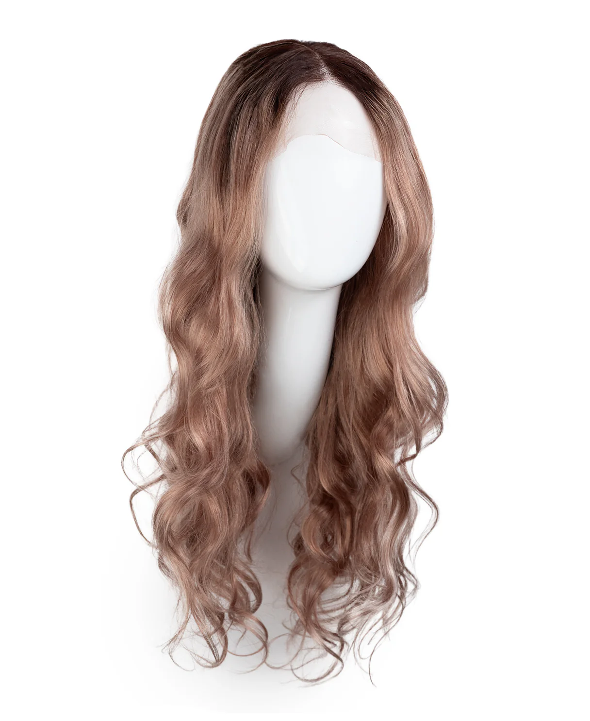 lace front wavy human wig - 22" rooted rosé. - Image 7