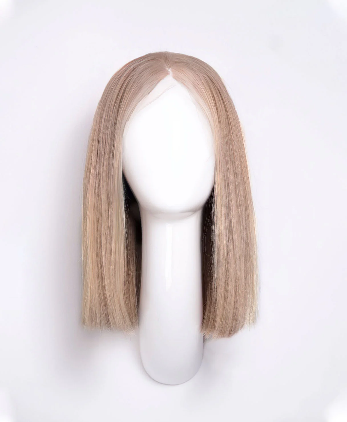 long bob human wig  - 12" ash blonde. - Image 3