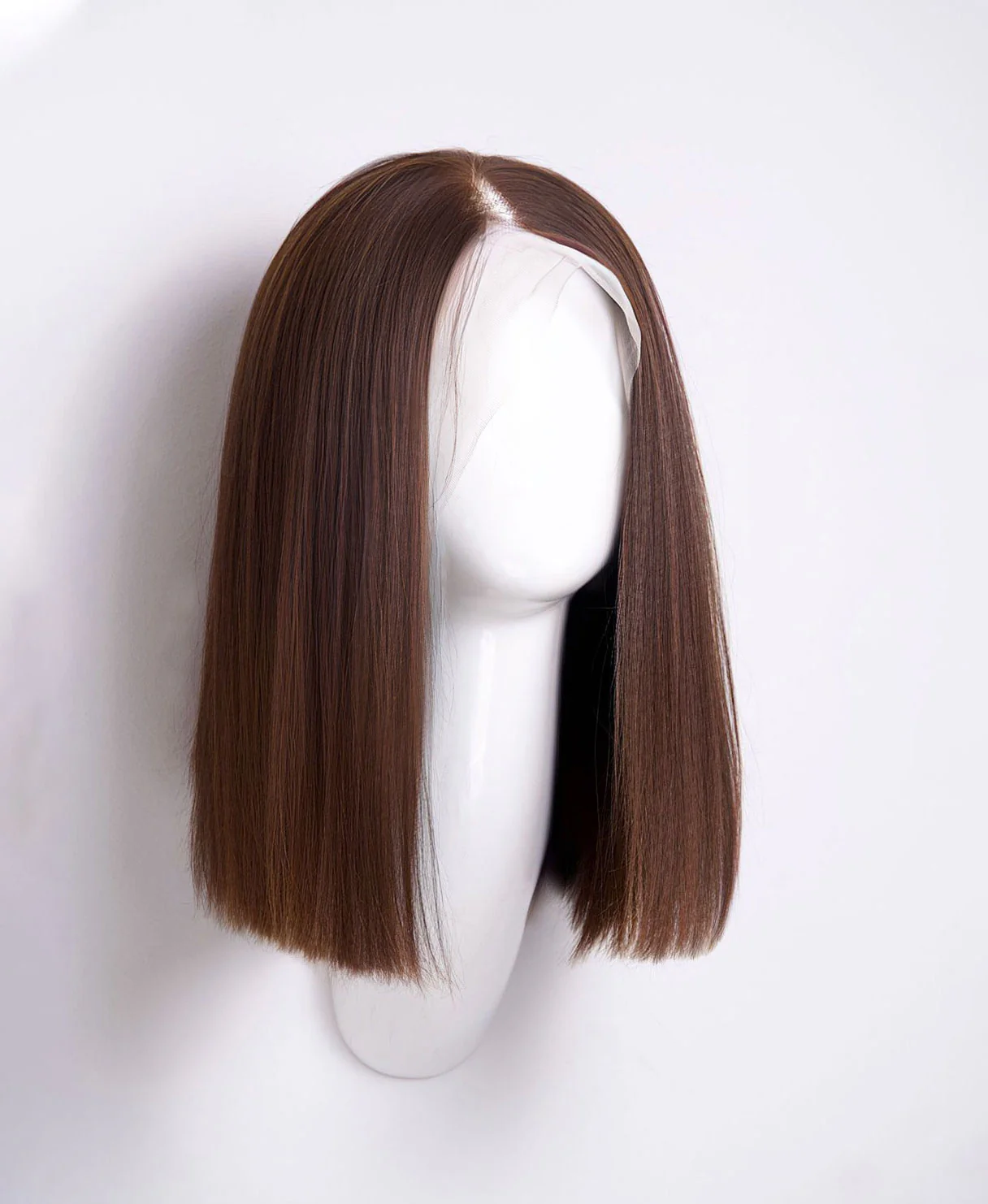 long bob human wig - 12" chocolate brown. - Image 4