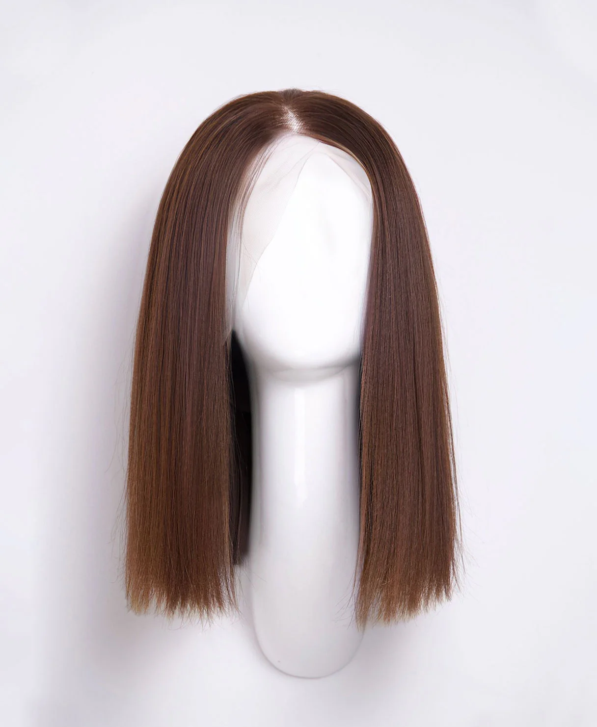 long bob human wig - 12" chocolate brown. - Image 5