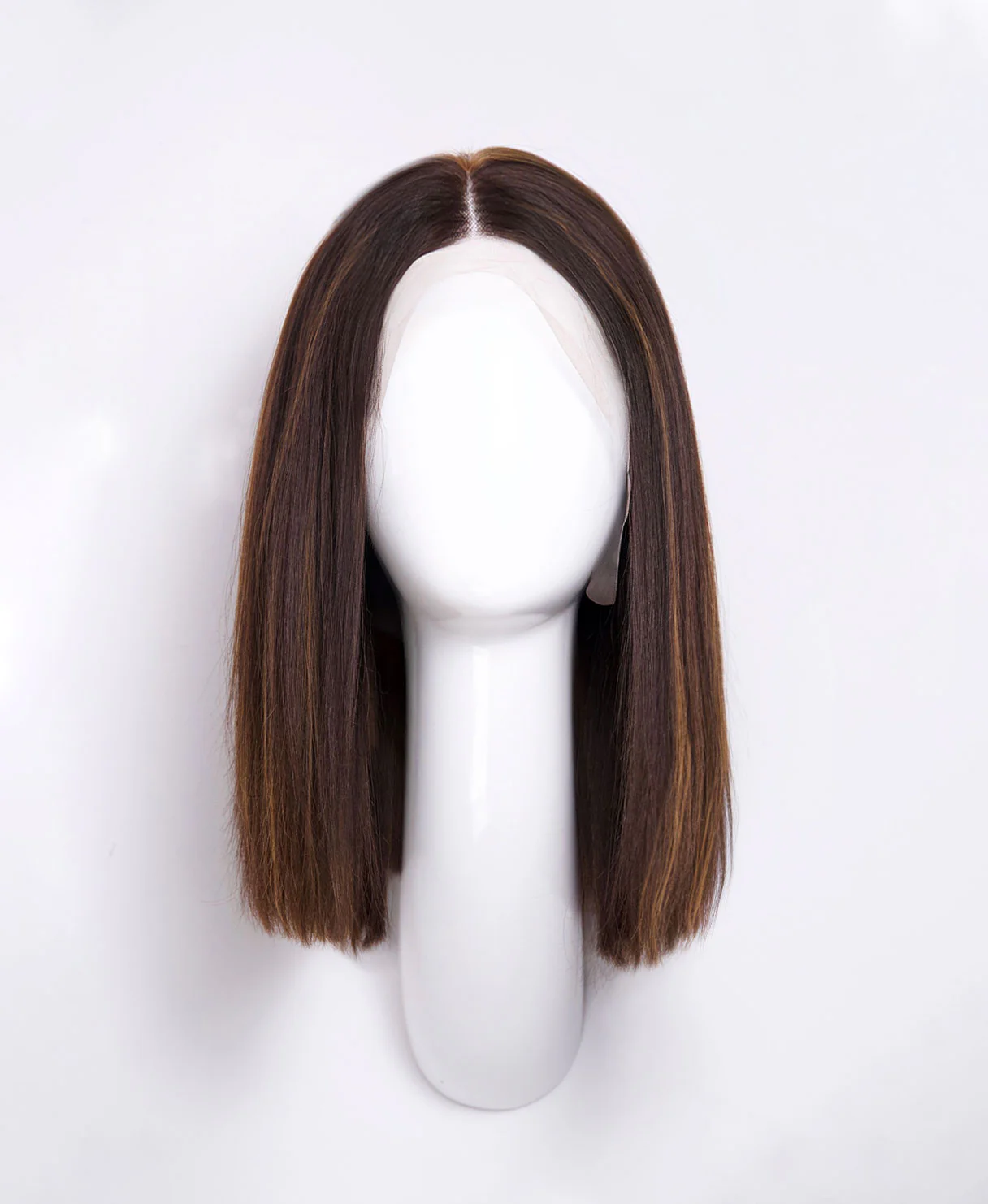 long bob human wig - 12" dark highlights. - Image 3