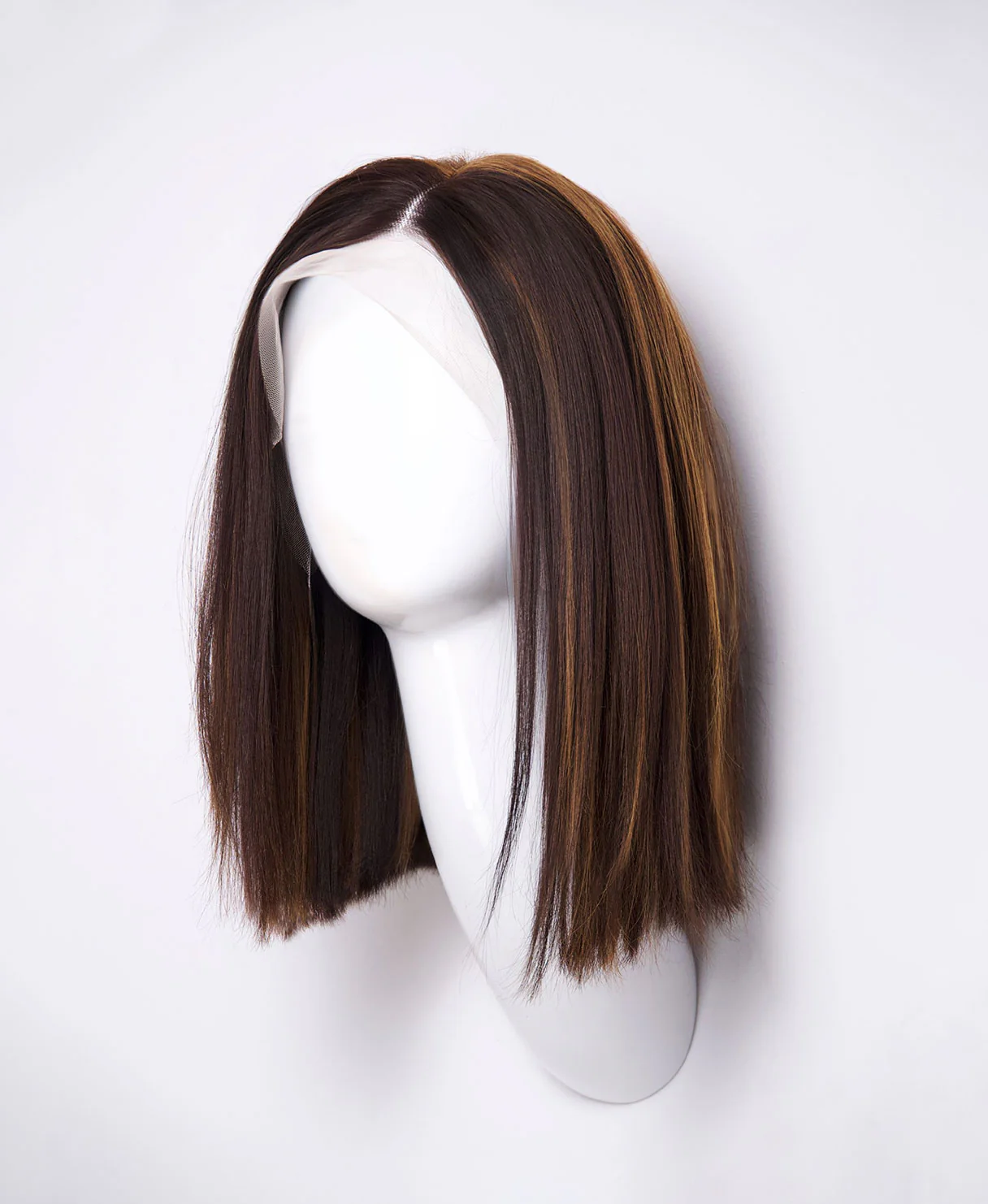 long bob human wig - 12" dark highlights. - Image 4