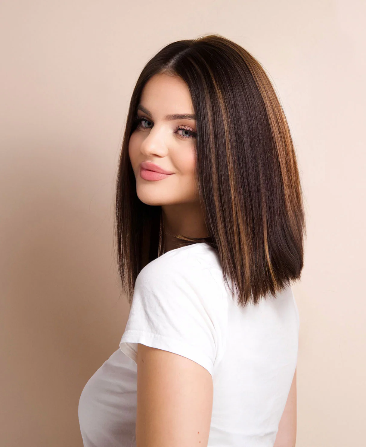 long bob human wig - 12" dark highlights. - Image 7