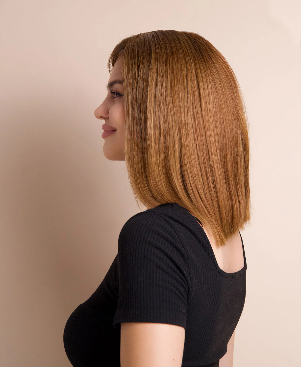 long bob human wig - 12" light brown. - Image 7