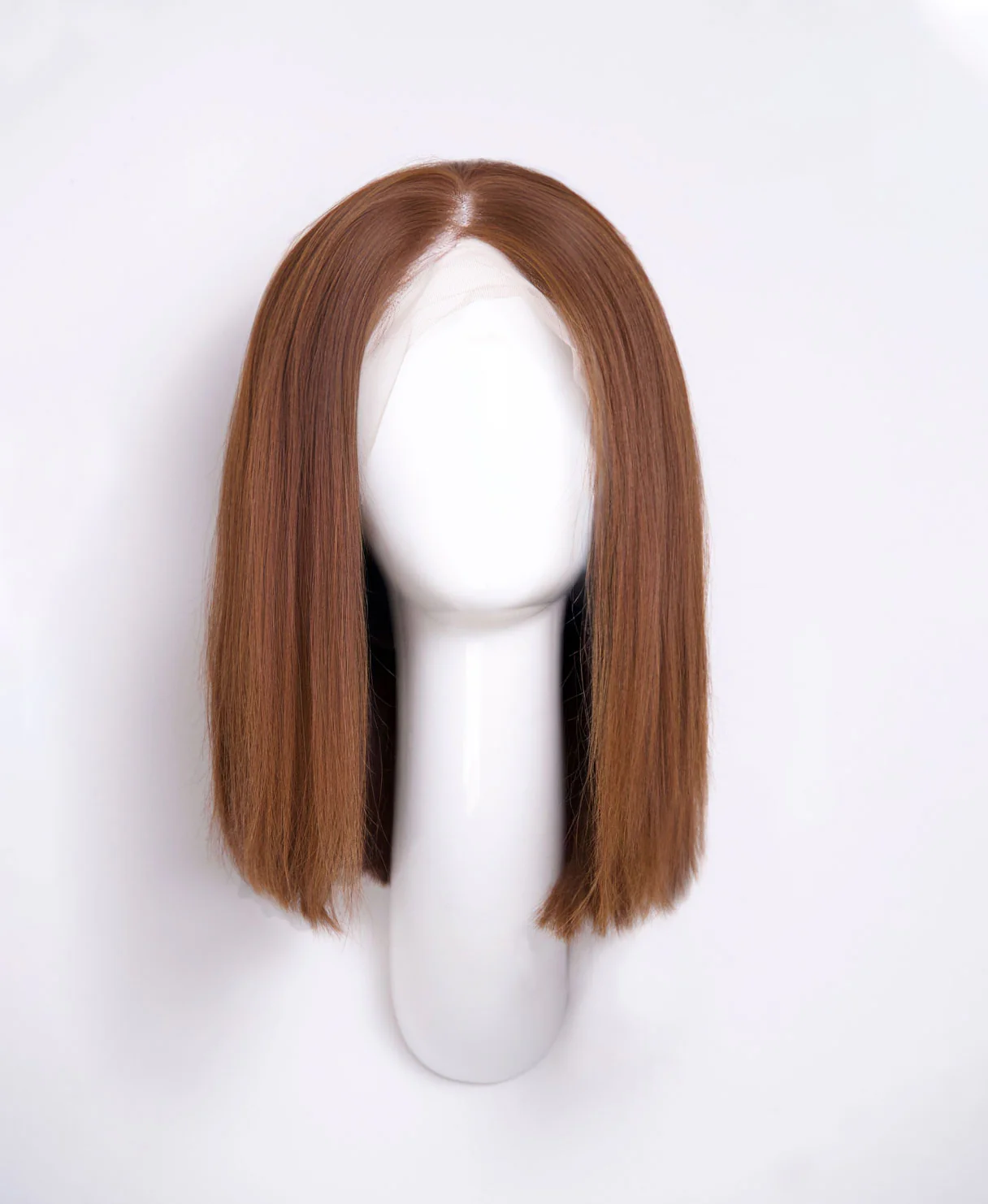 long bob human wig  - 12" medium brown. - Image 3