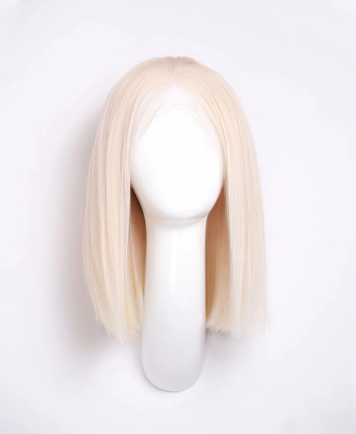 long bob human wig  - 12" platinum blonde. - Image 5