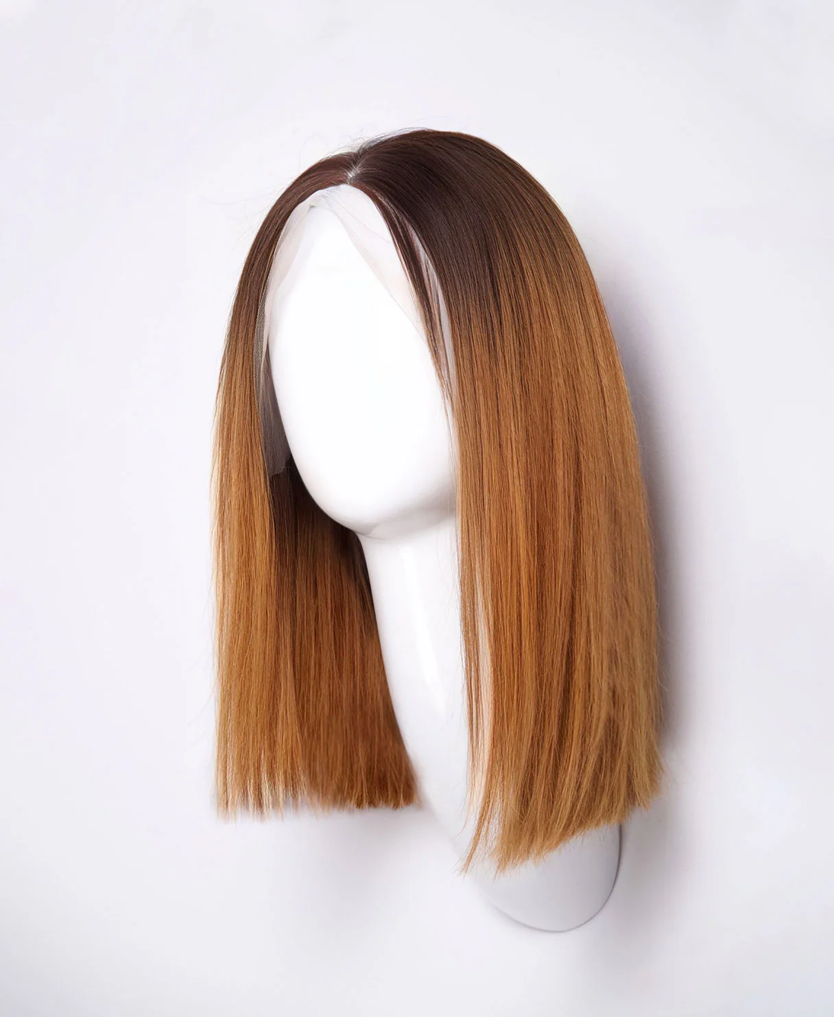 long bob human wig - 12" rooted brown. - Image 4