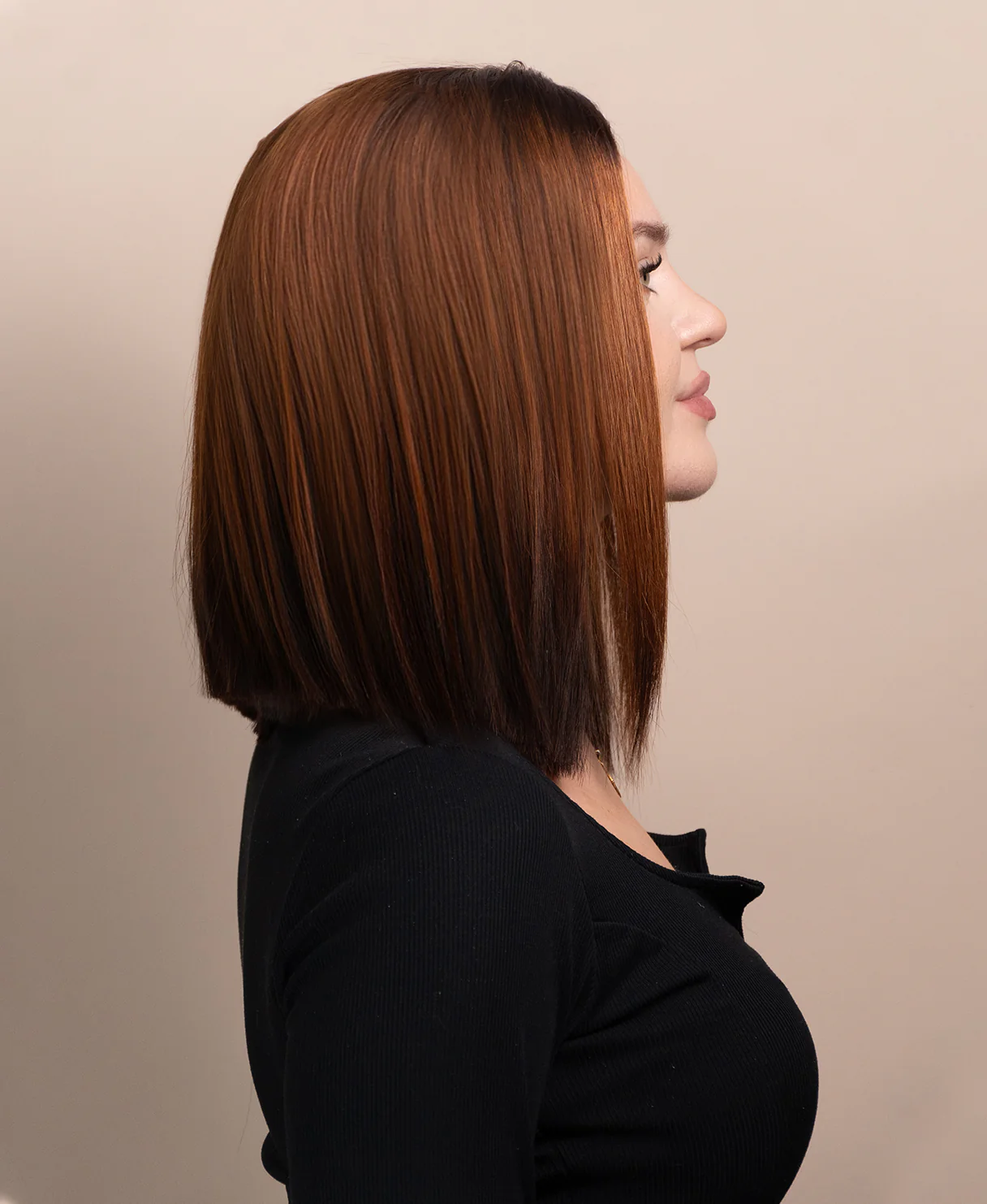 long bob human wig - 12" brown melt. - Image 4