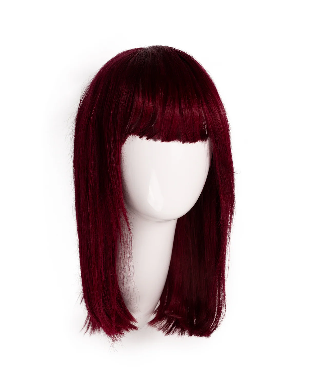 long bob with fringe human wig - 14" cherry red. - Image 5